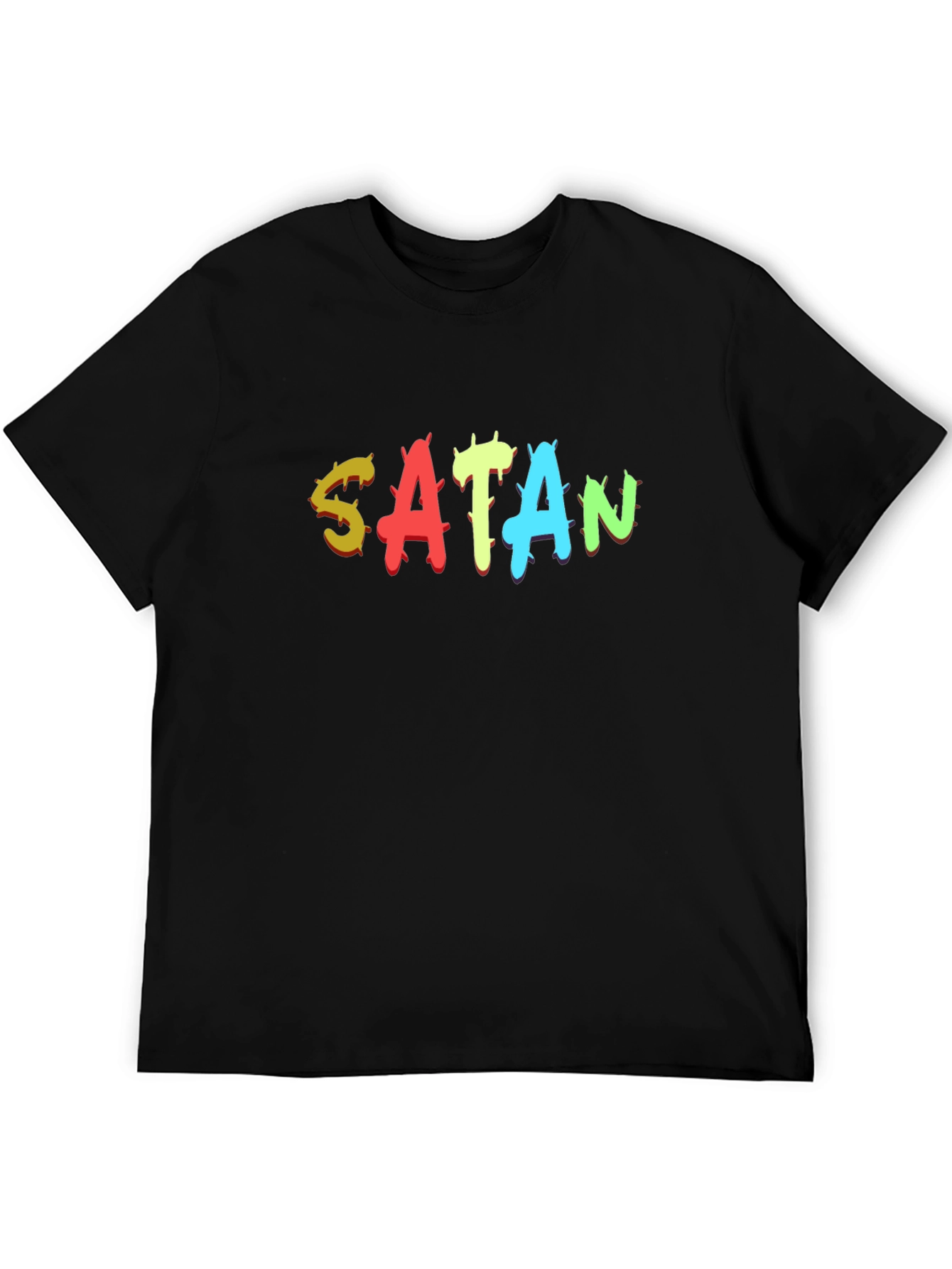 Satan Graphic Print Black T-Shirt