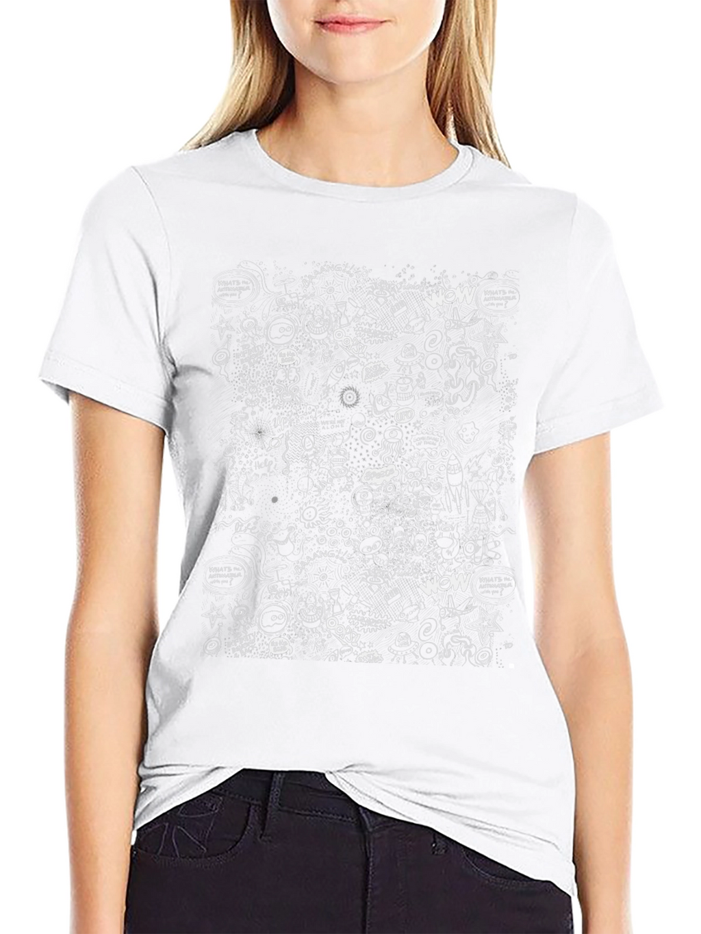 Doodle Pattern T-Shirt - Cool Graphic Tee