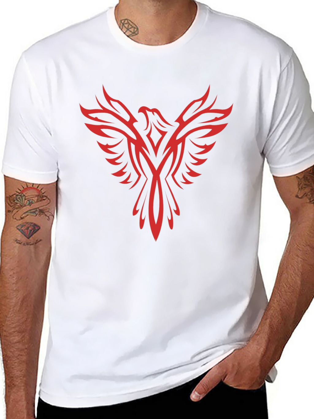 Phoenix Graphic Print Black T-Shirt