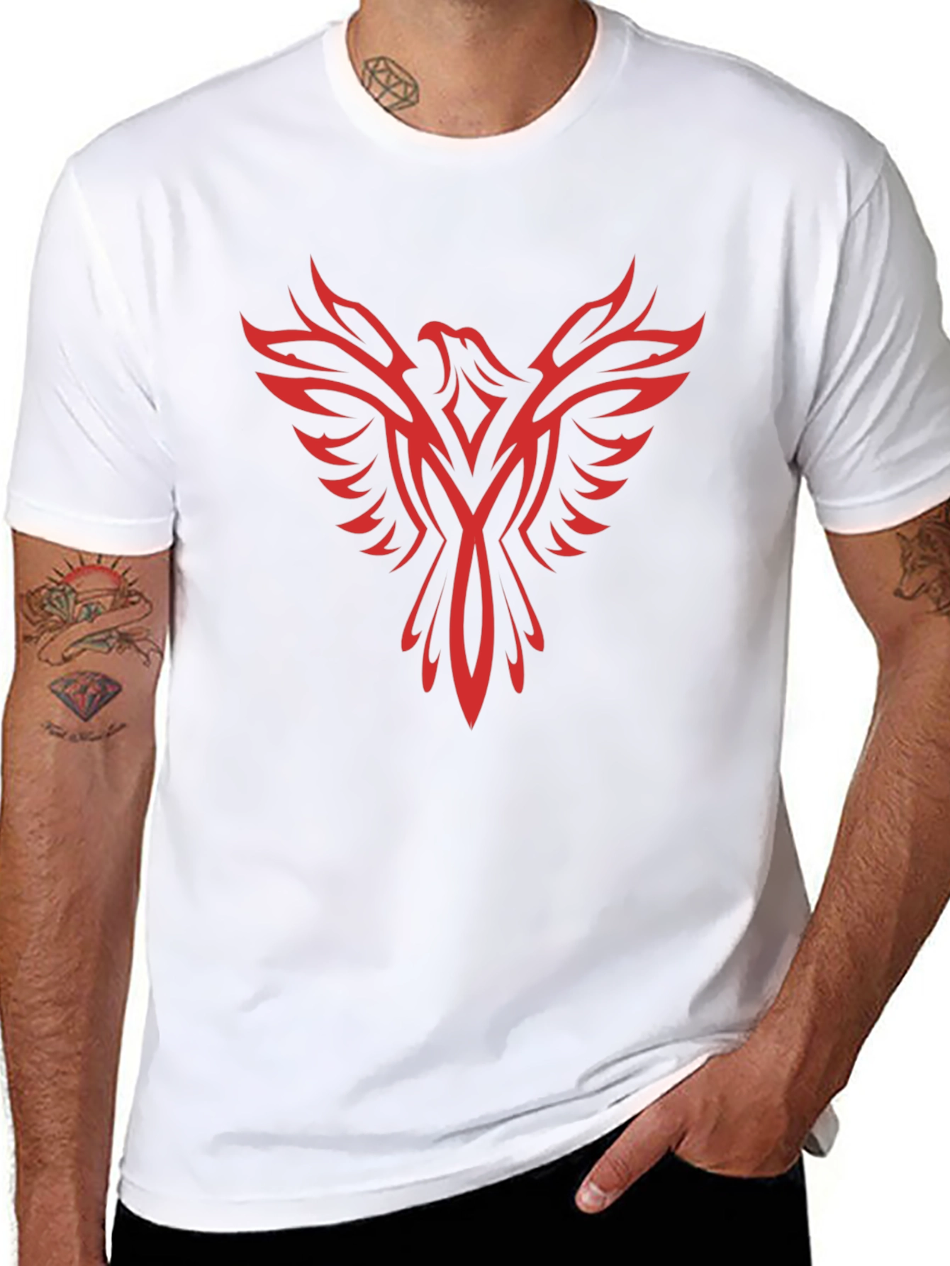 Phoenix Graphic Print Black T-Shirt