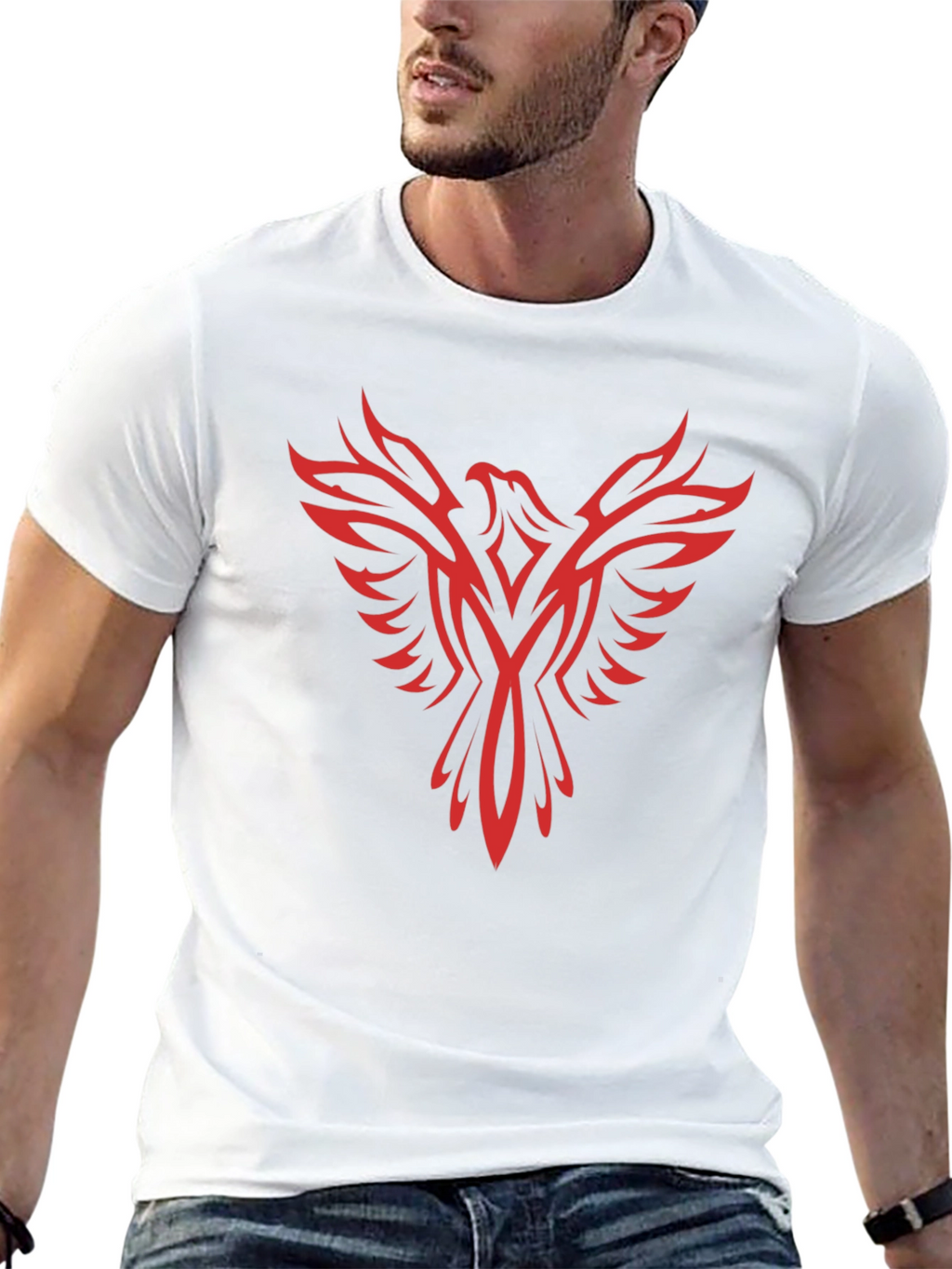 Phoenix Graphic Print Black T-Shirt