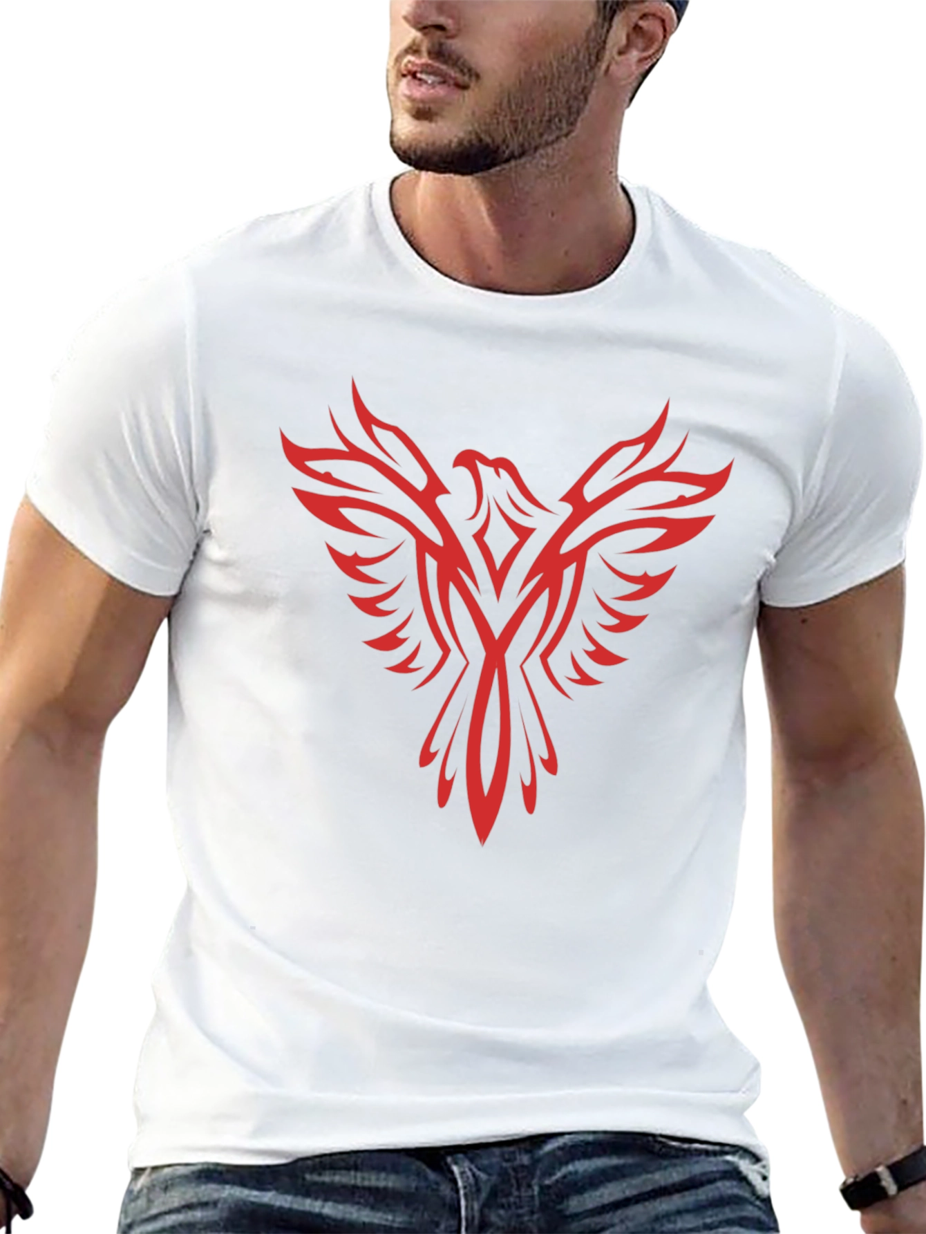 Phoenix Graphic Print Black T-Shirt