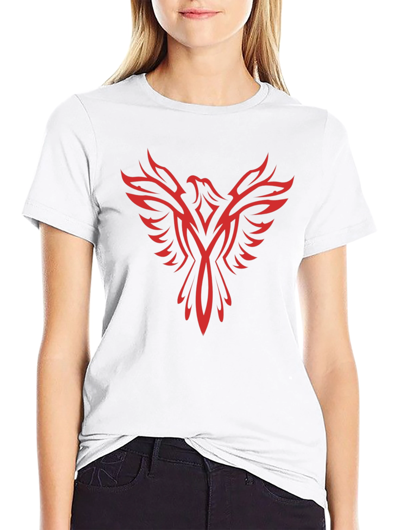 Phoenix Graphic Print Black T-Shirt
