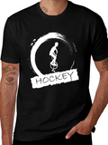 Hockey Unicycle Graphic Tee - Unique Black T-Shirt