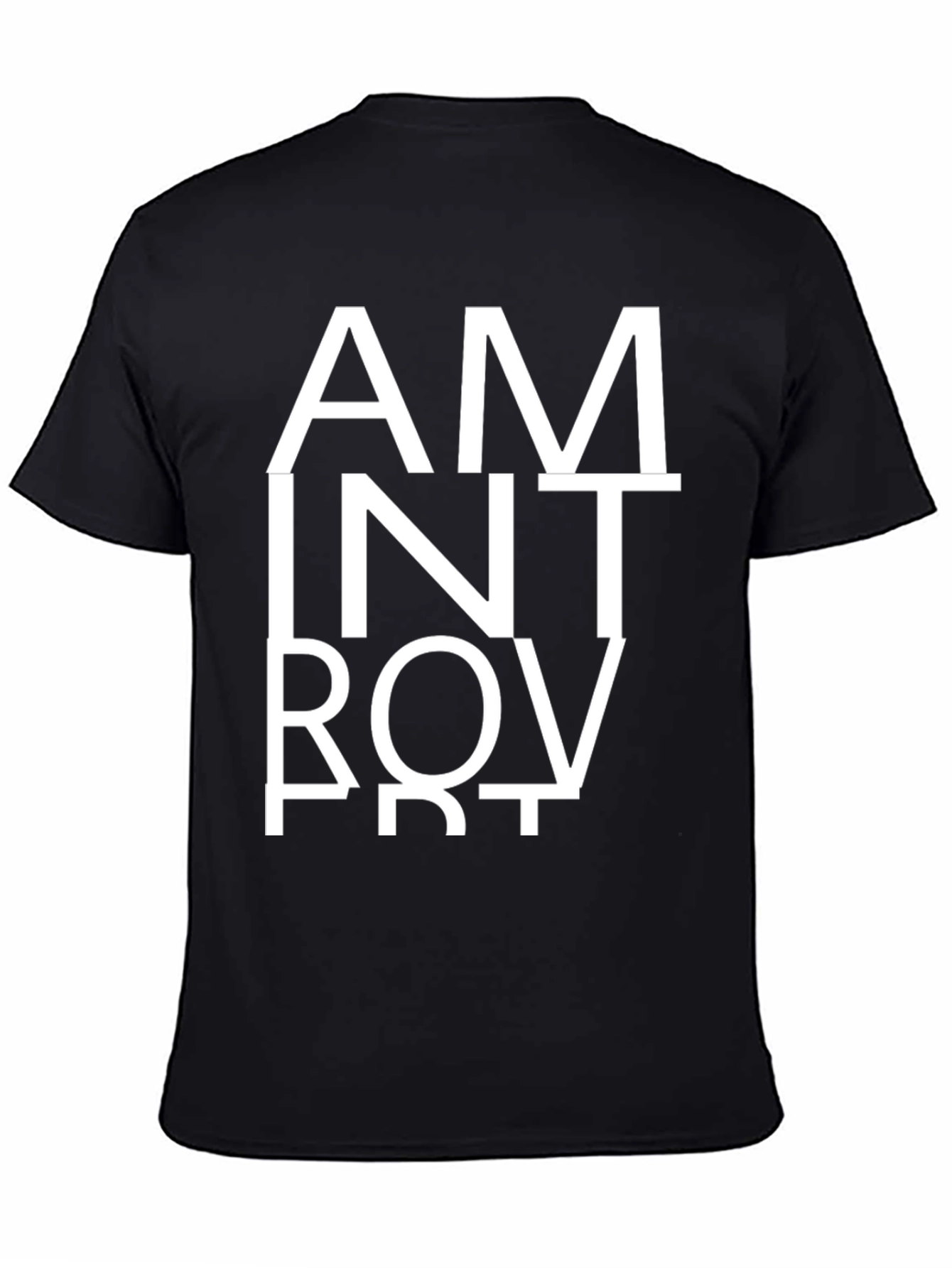 Introvert T-Shirt - Black Cotton Graphic Tee