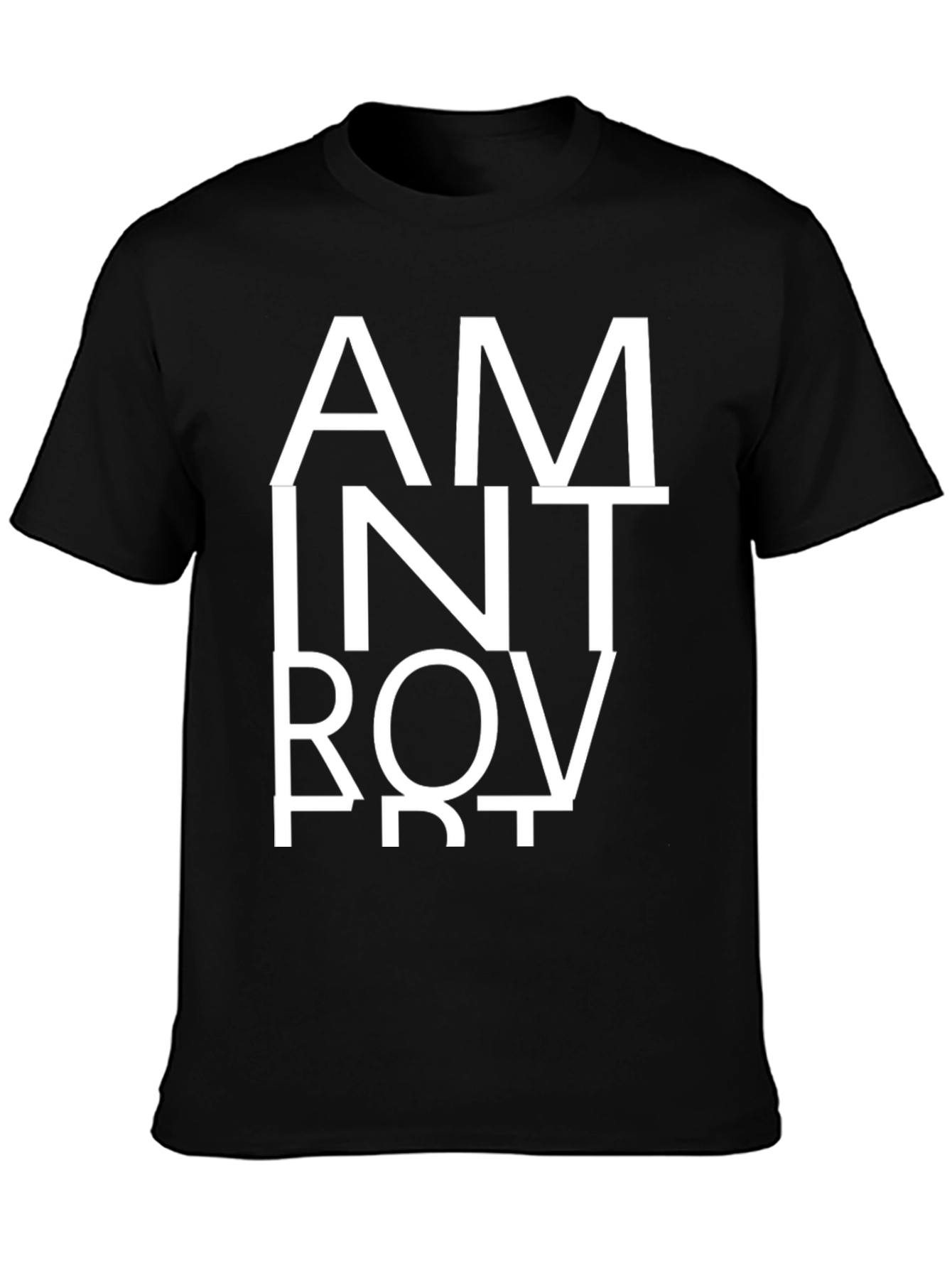 Introvert T-Shirt - Black Cotton Graphic Tee
