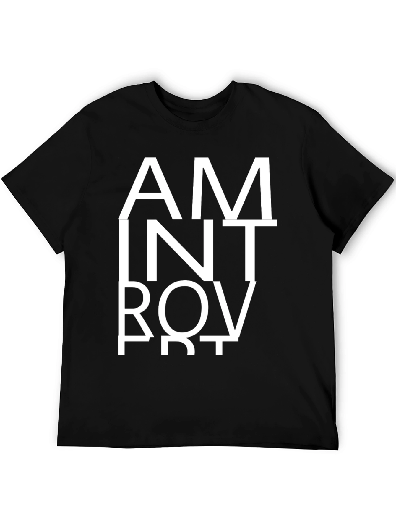 Introvert T-Shirt - Black Cotton Graphic Tee