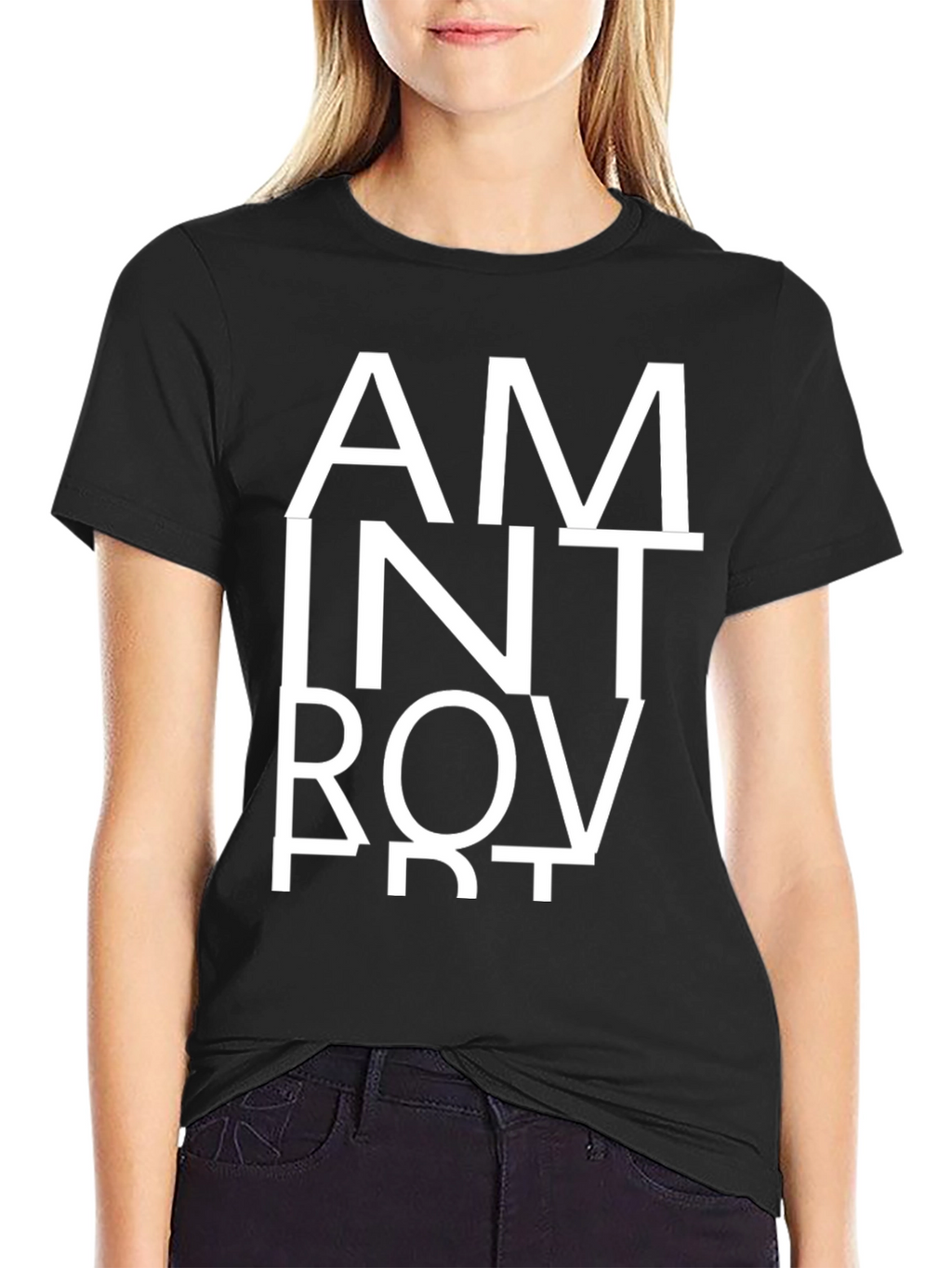 Introvert T-Shirt - Black Cotton Graphic Tee