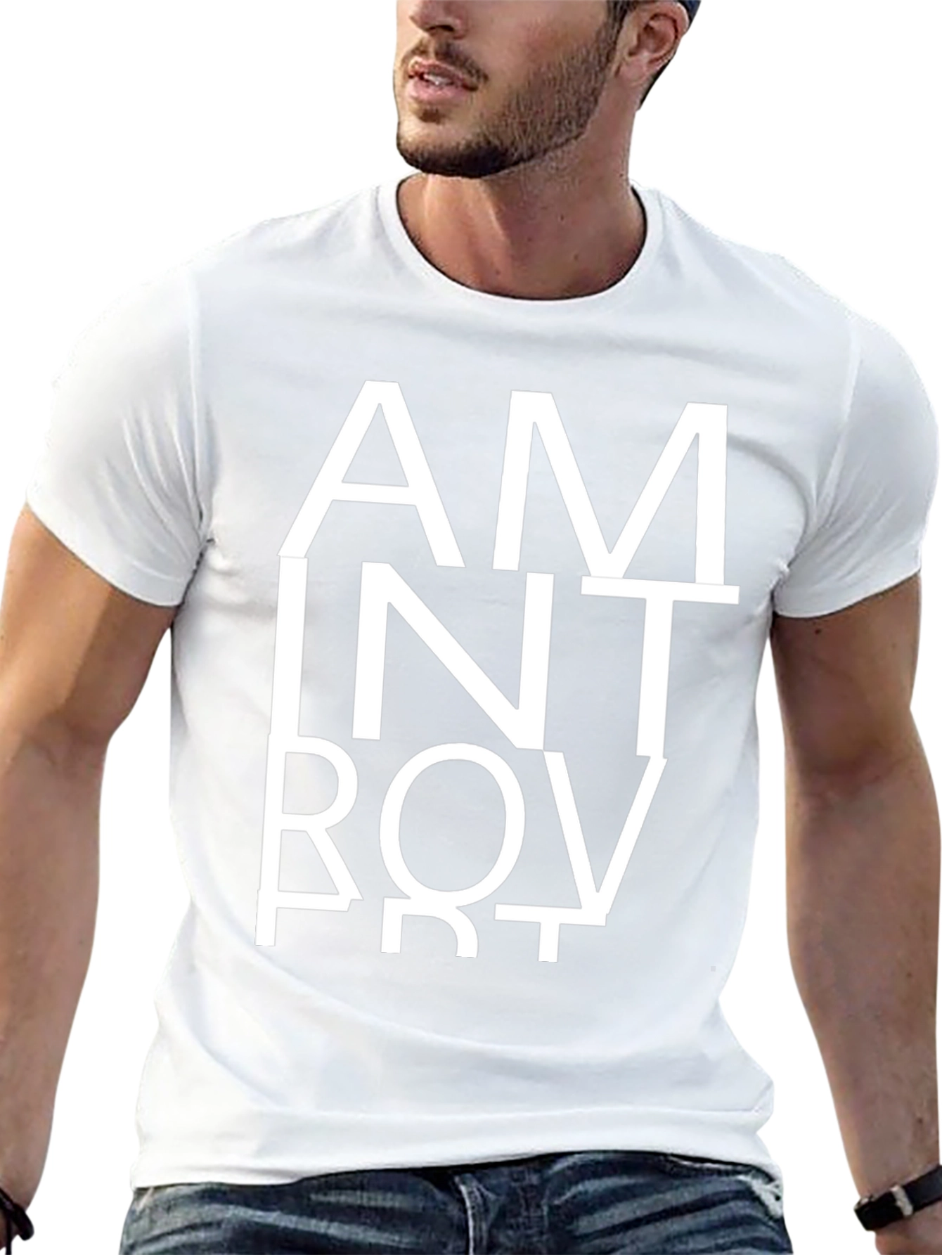 Introvert T-Shirt - Black Cotton Graphic Tee
