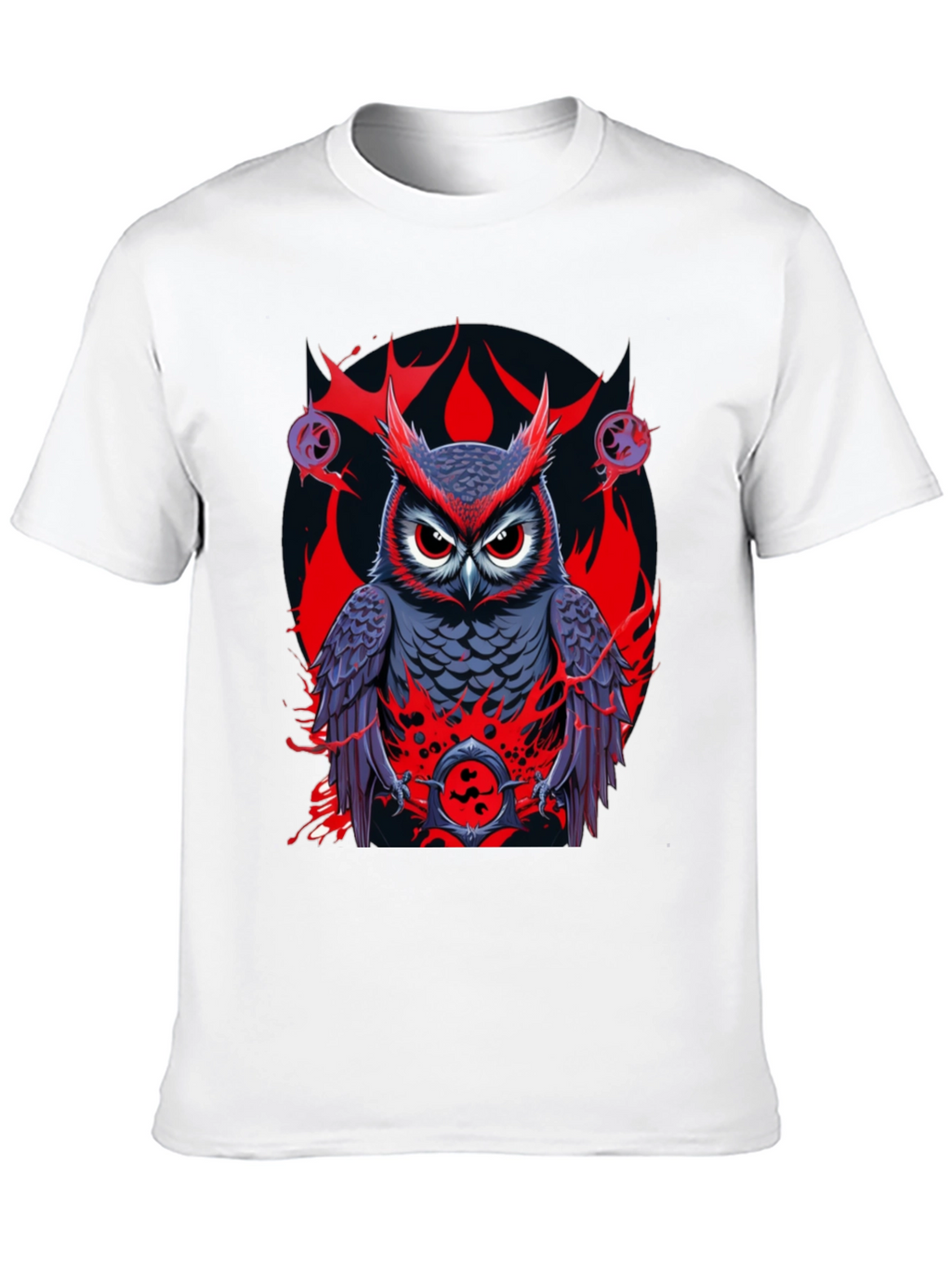 Owl Graphic Print Tee - Mens Black T-Shirt