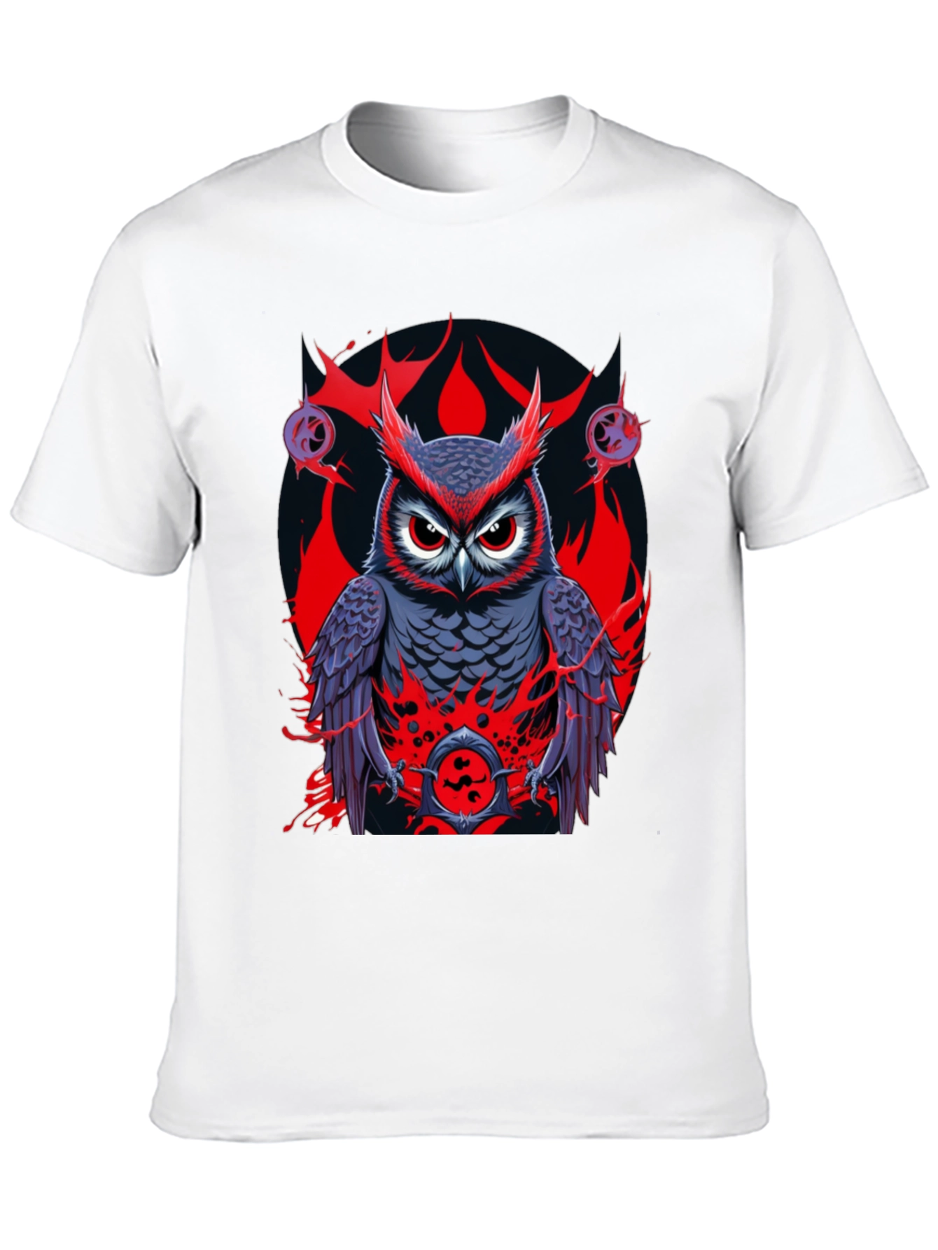 Owl Graphic Print Tee - Mens Black T-Shirt