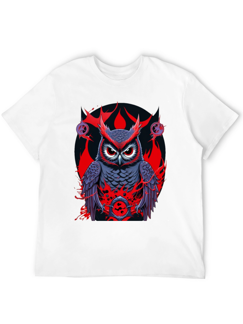 Owl Graphic Print Tee - Mens Black T-Shirt