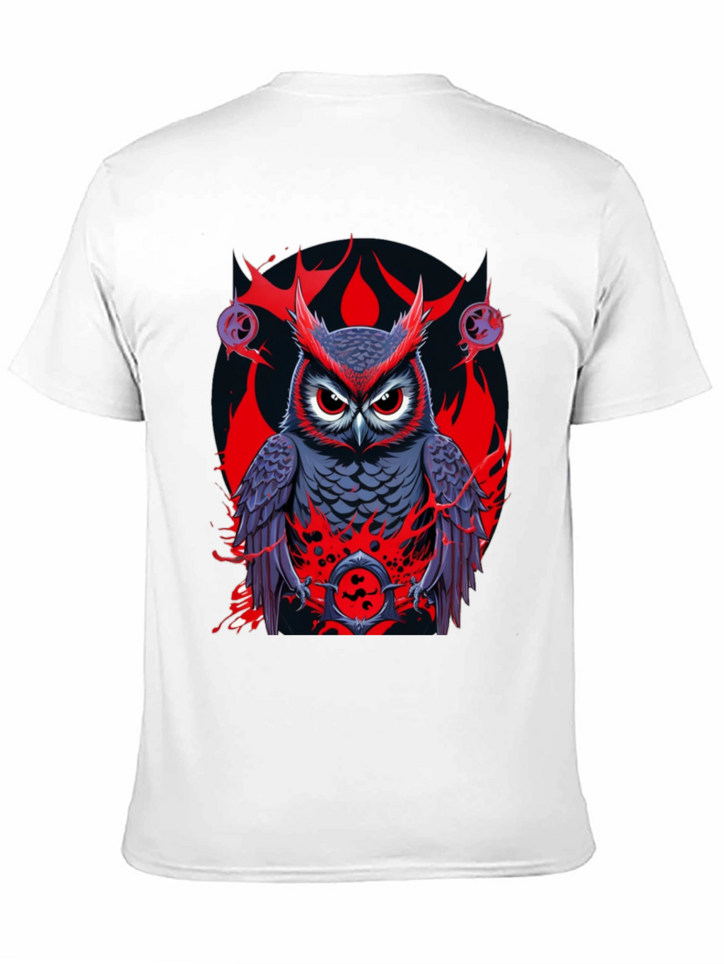 Owl Graphic Print Tee - Mens Black T-Shirt
