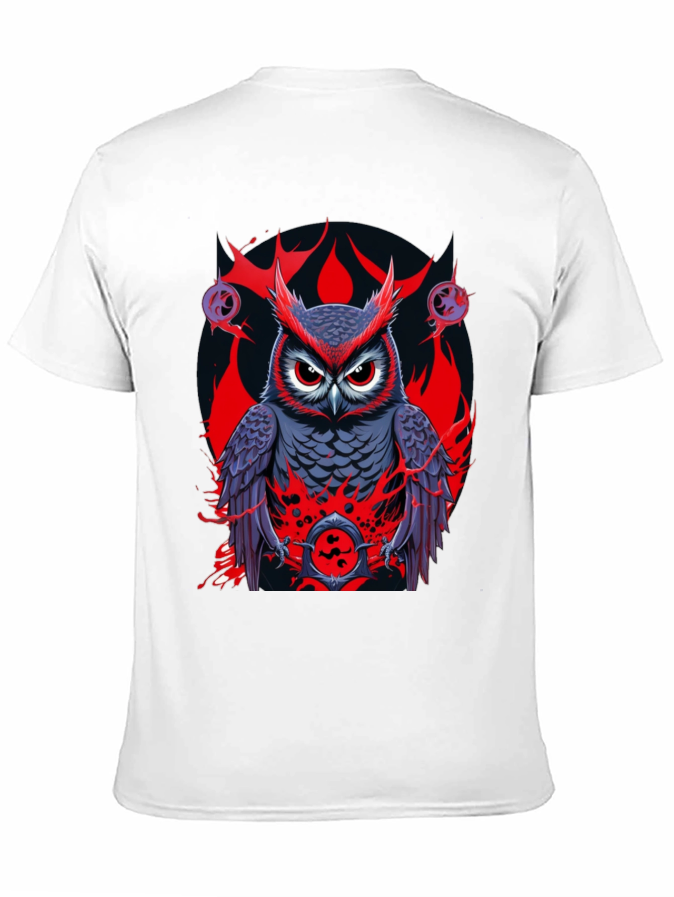 Owl Graphic Print Tee - Mens Black T-Shirt