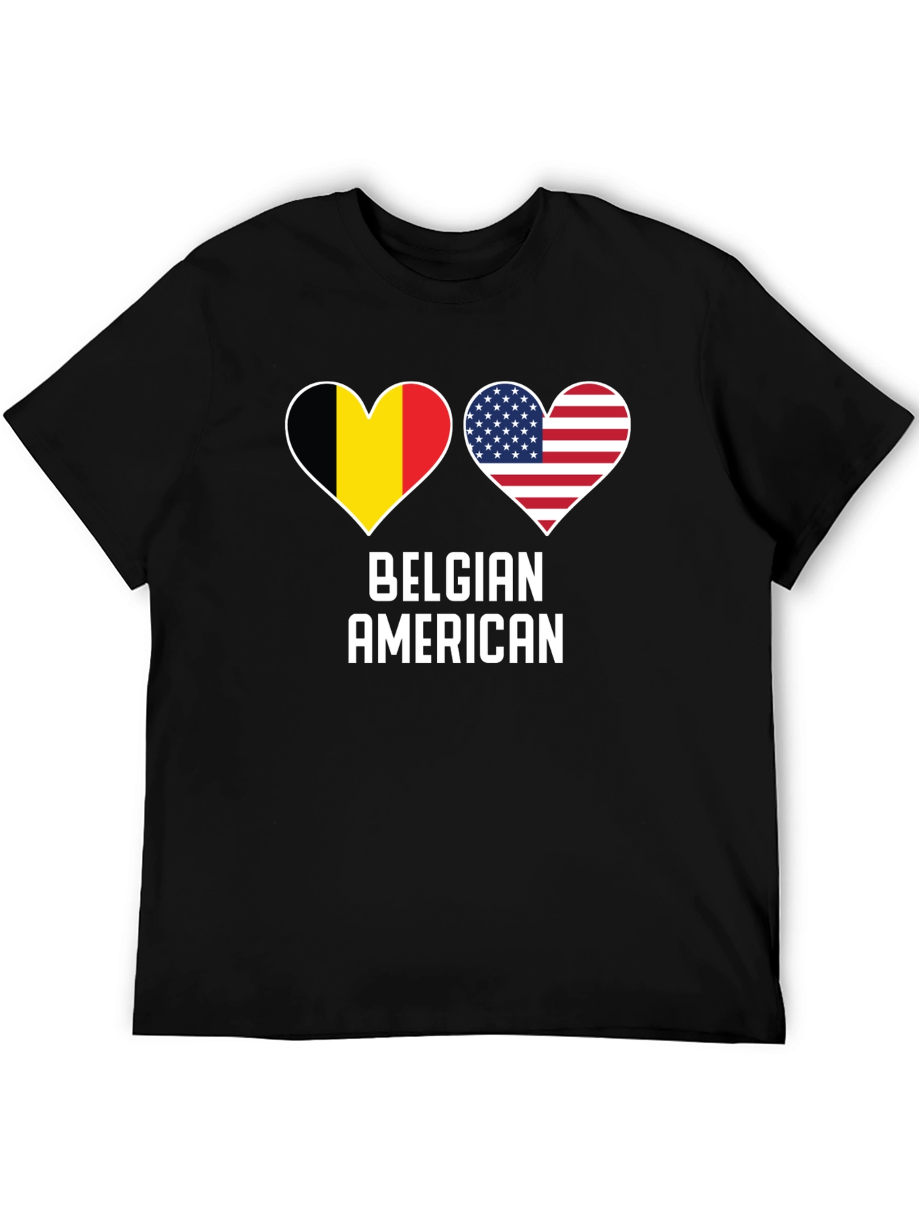 Belgian American Pride T-Shirt - Heart Flag Design
