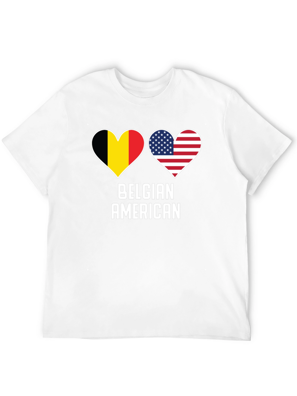 Belgian American Pride T-Shirt - Heart Flag Design