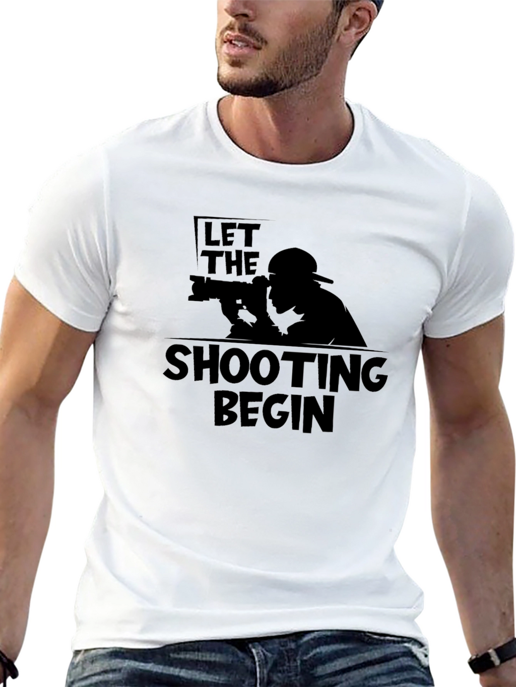 Let The Shooting Begin Black T-Shirt