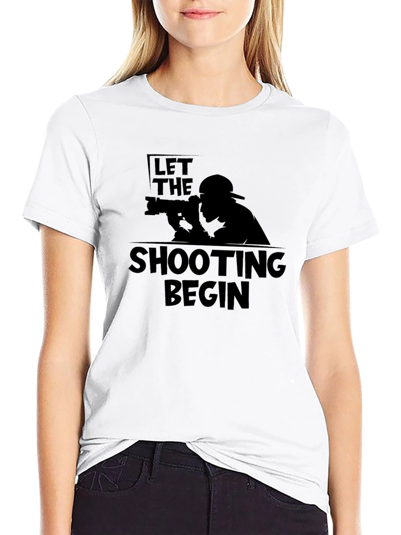 Let The Shooting Begin Black T-Shirt