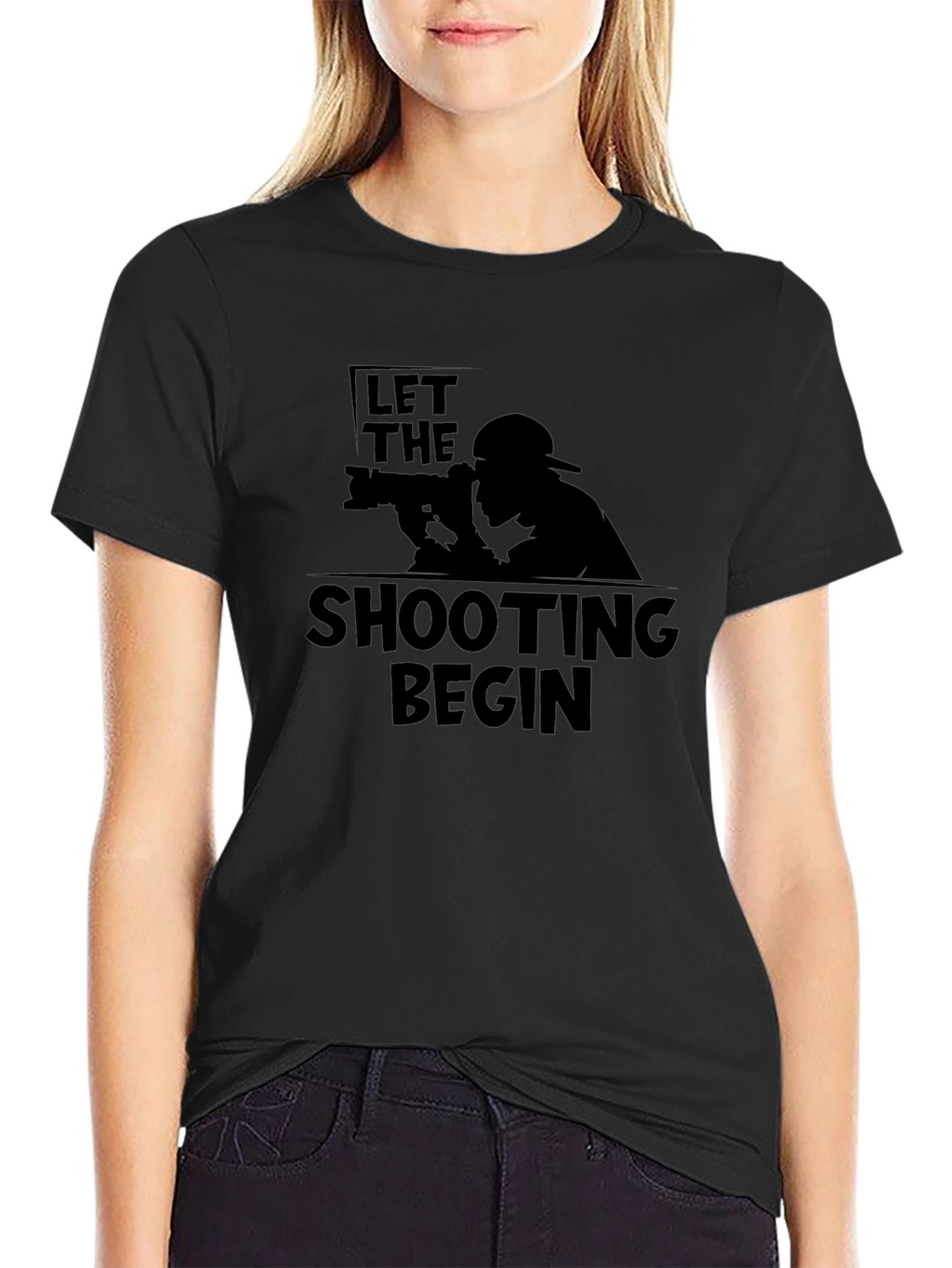 Let The Shooting Begin Black T-Shirt