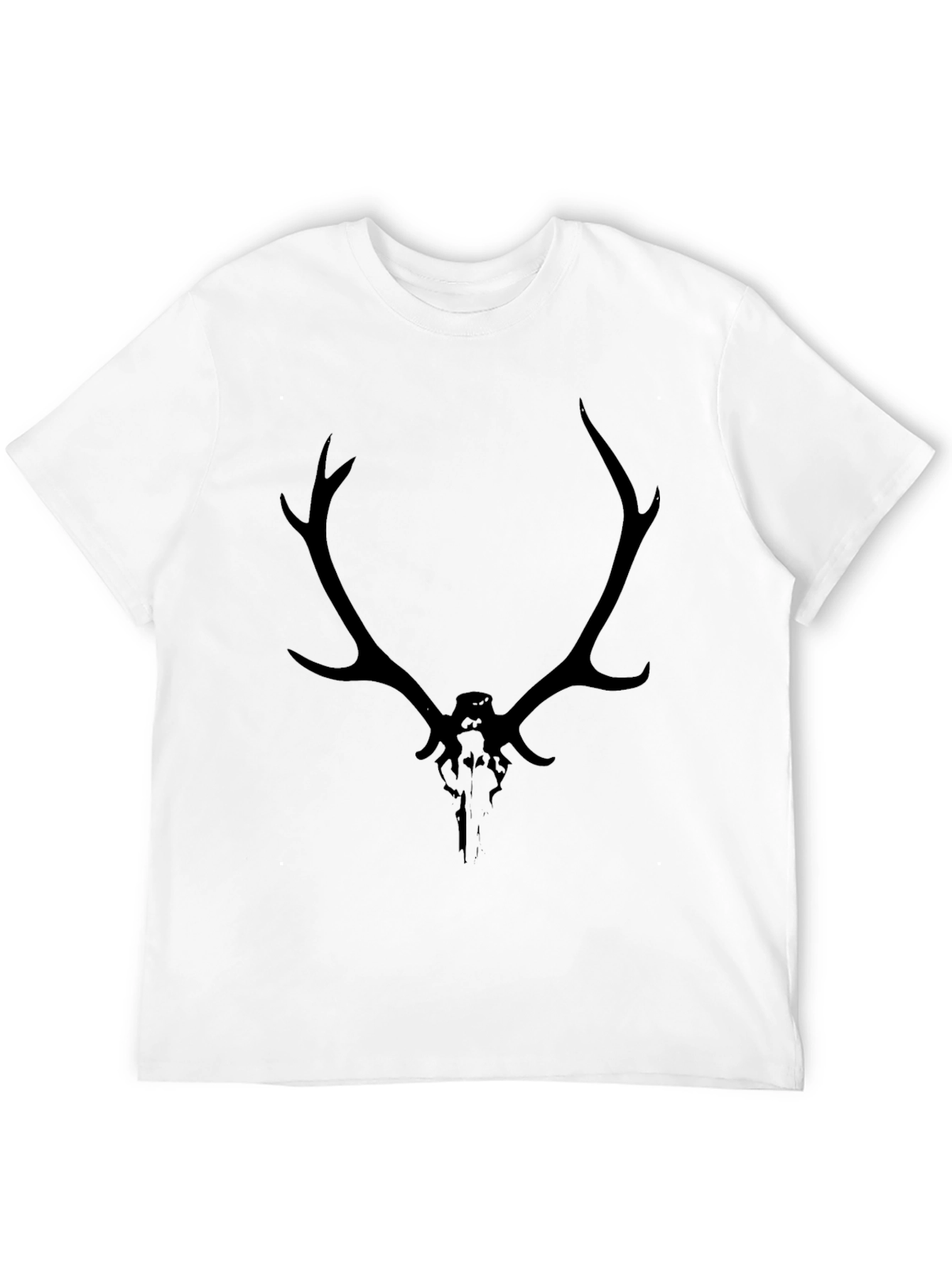 Black Deer Skull Graphic Tee