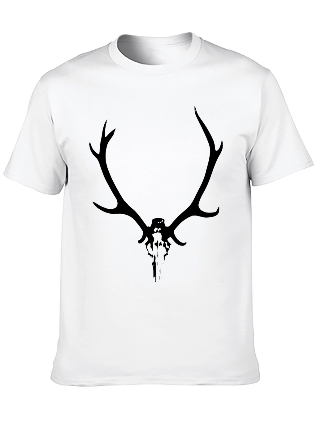 Black Deer Skull Graphic Tee