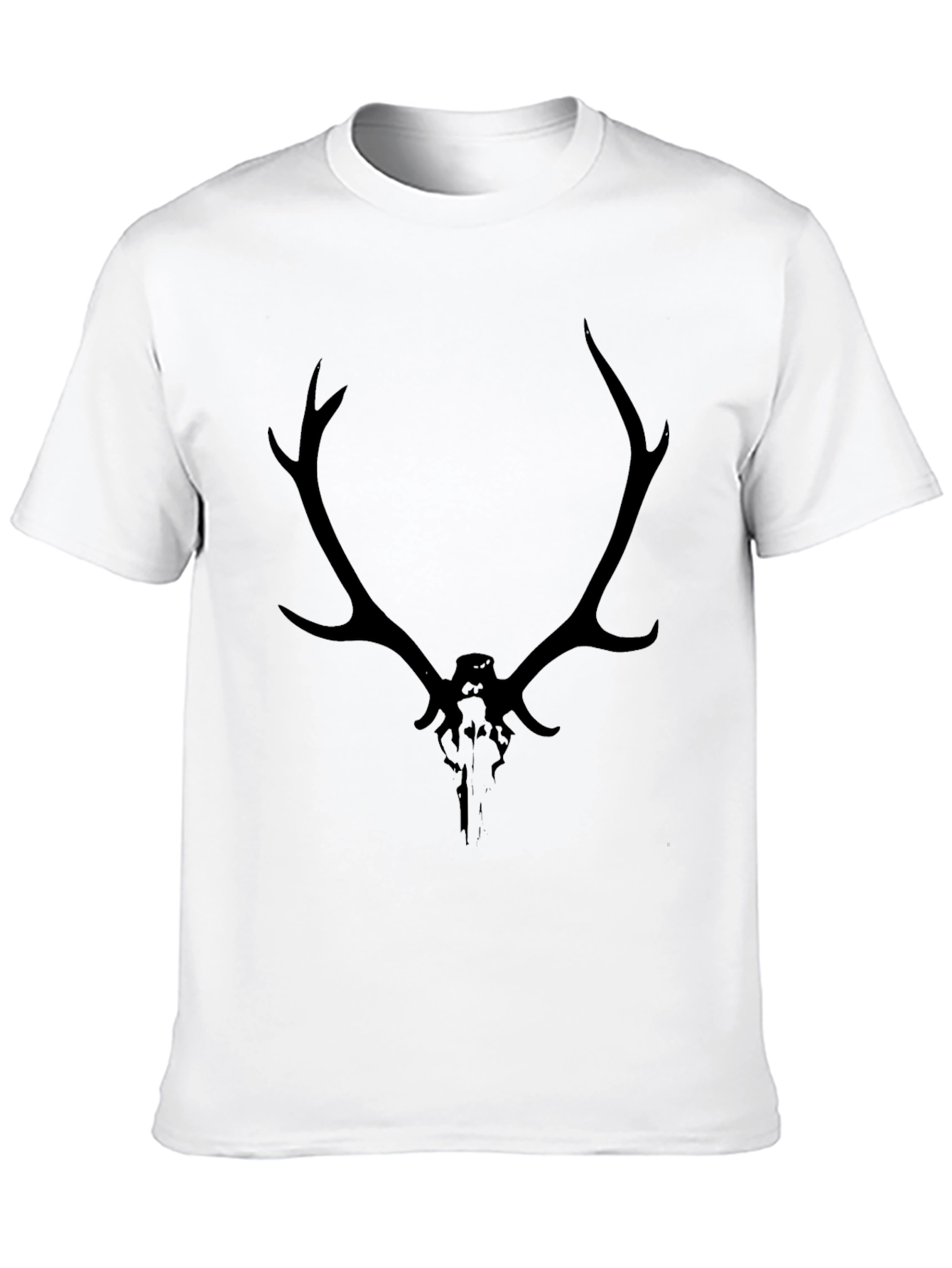 Black Deer Skull Graphic Tee