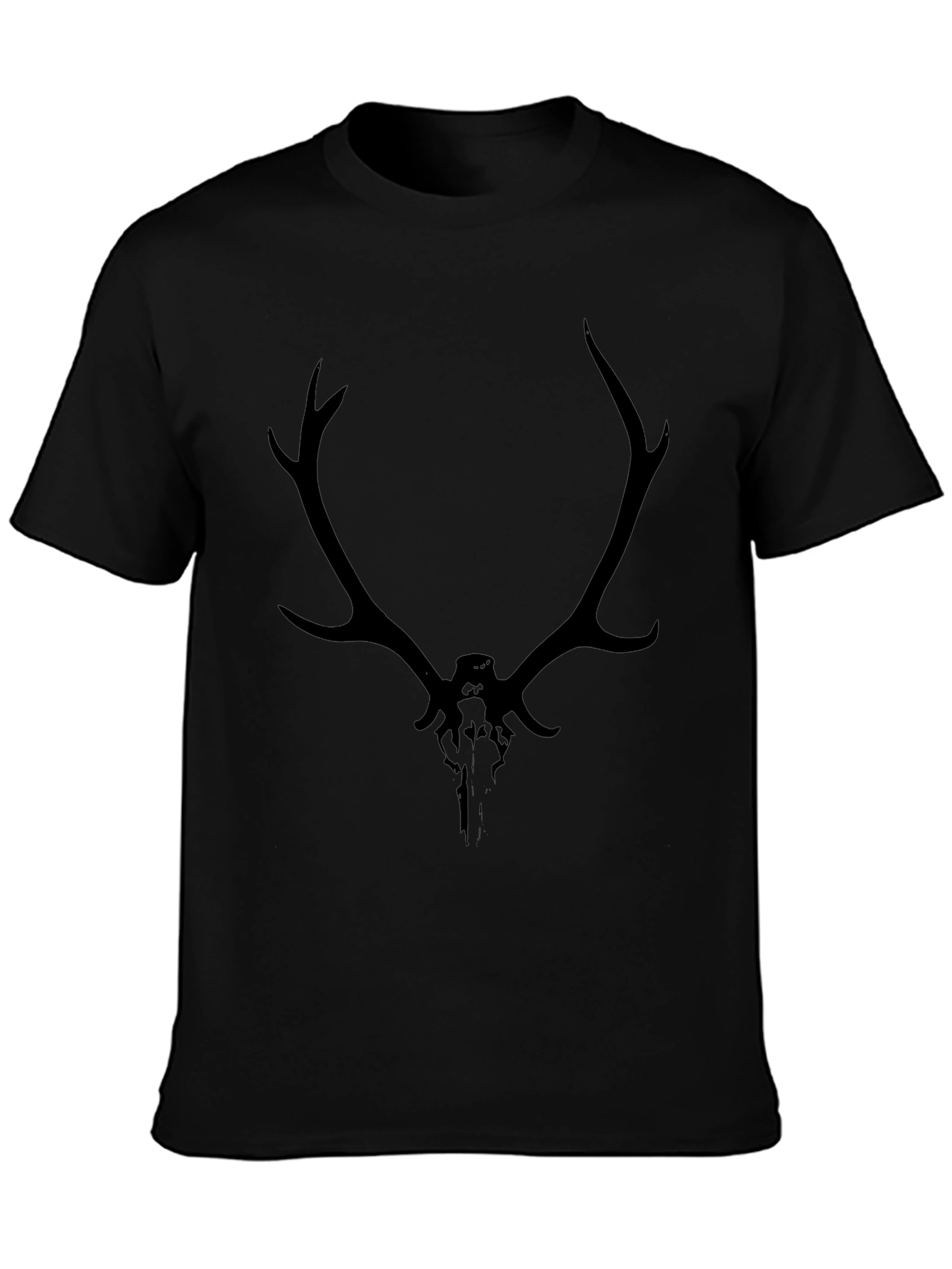 Black Deer Skull Graphic Tee