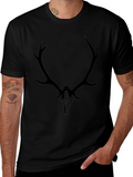 Black Deer Skull Graphic Tee
