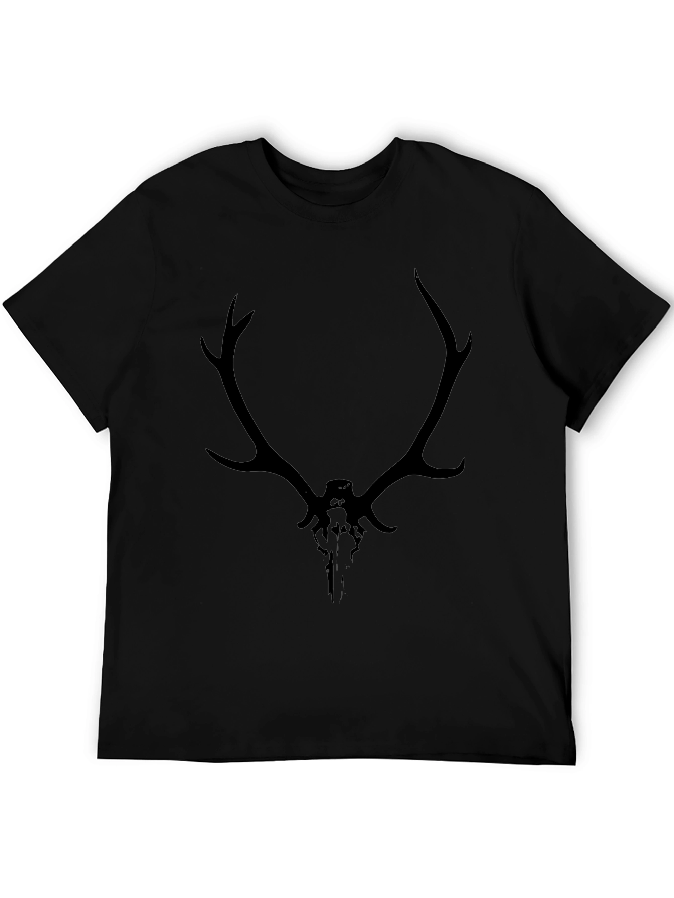 Black Deer Skull Graphic Tee