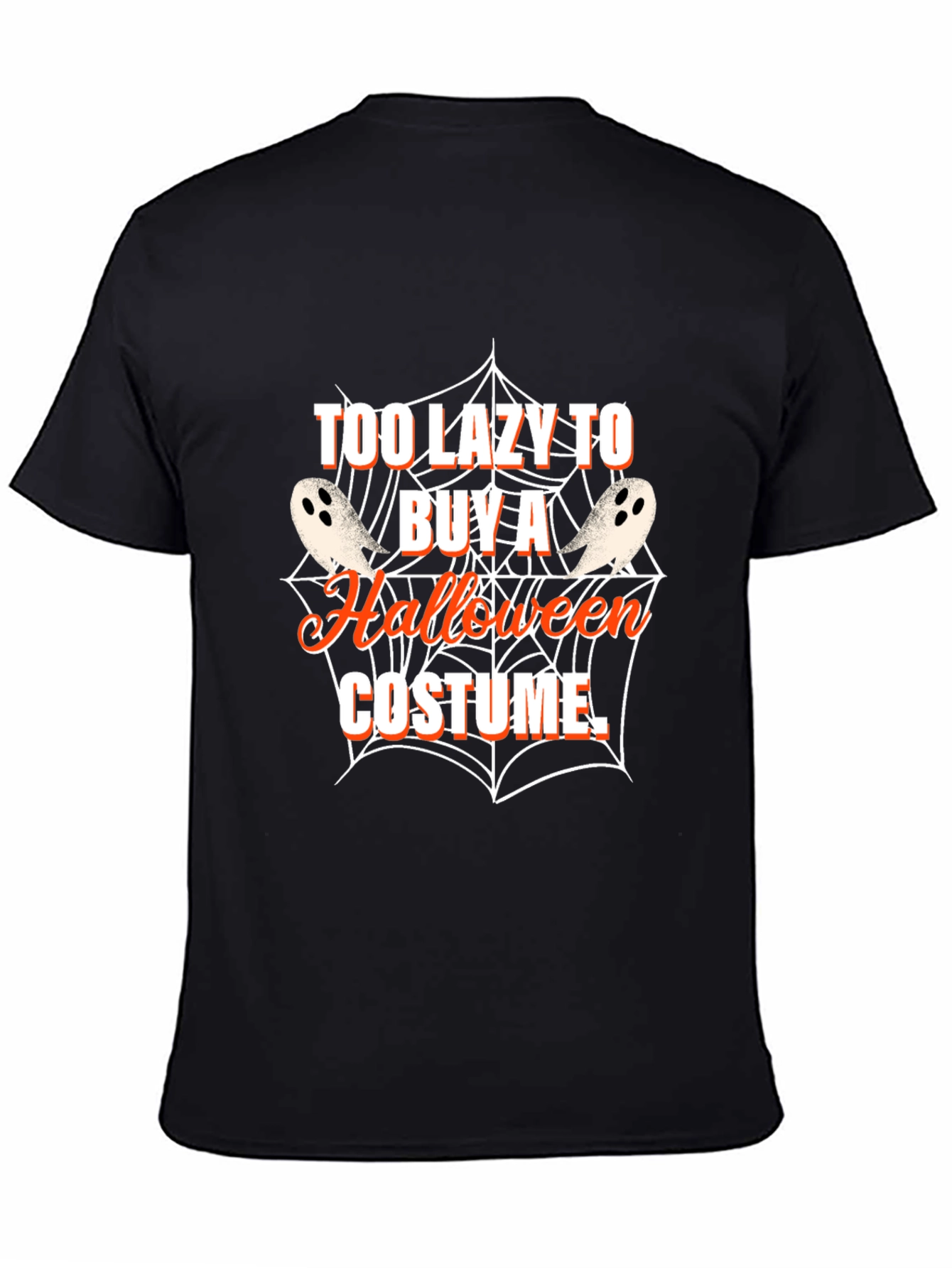 Funny Halloween Costume Tee - Too Lazy Ghost Web T-Shirt