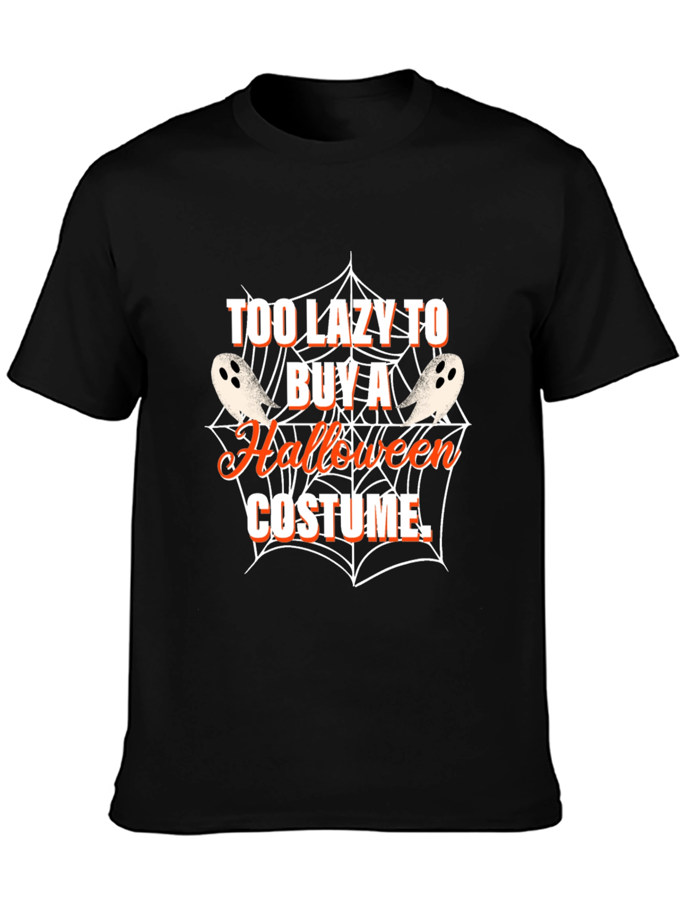 Funny Halloween Costume Tee - Too Lazy Ghost Web T-Shirt