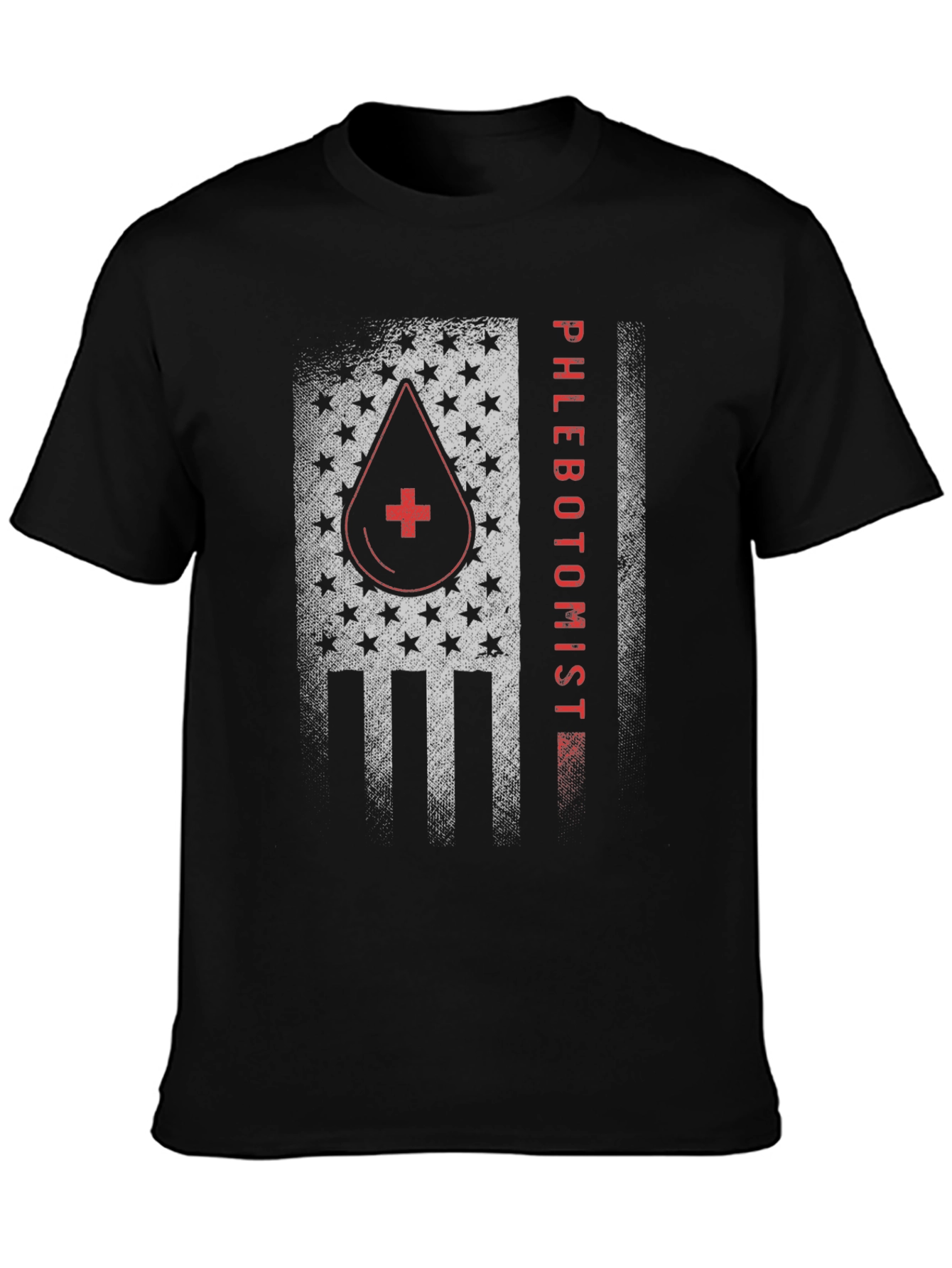 Phlebotomist American Flag Graphic T-Shirt