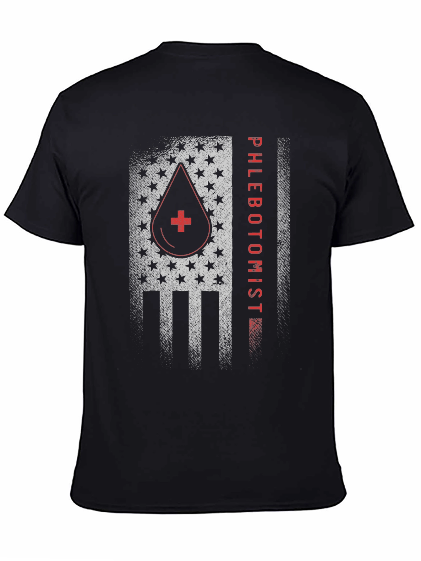 Phlebotomist American Flag Graphic T-Shirt
