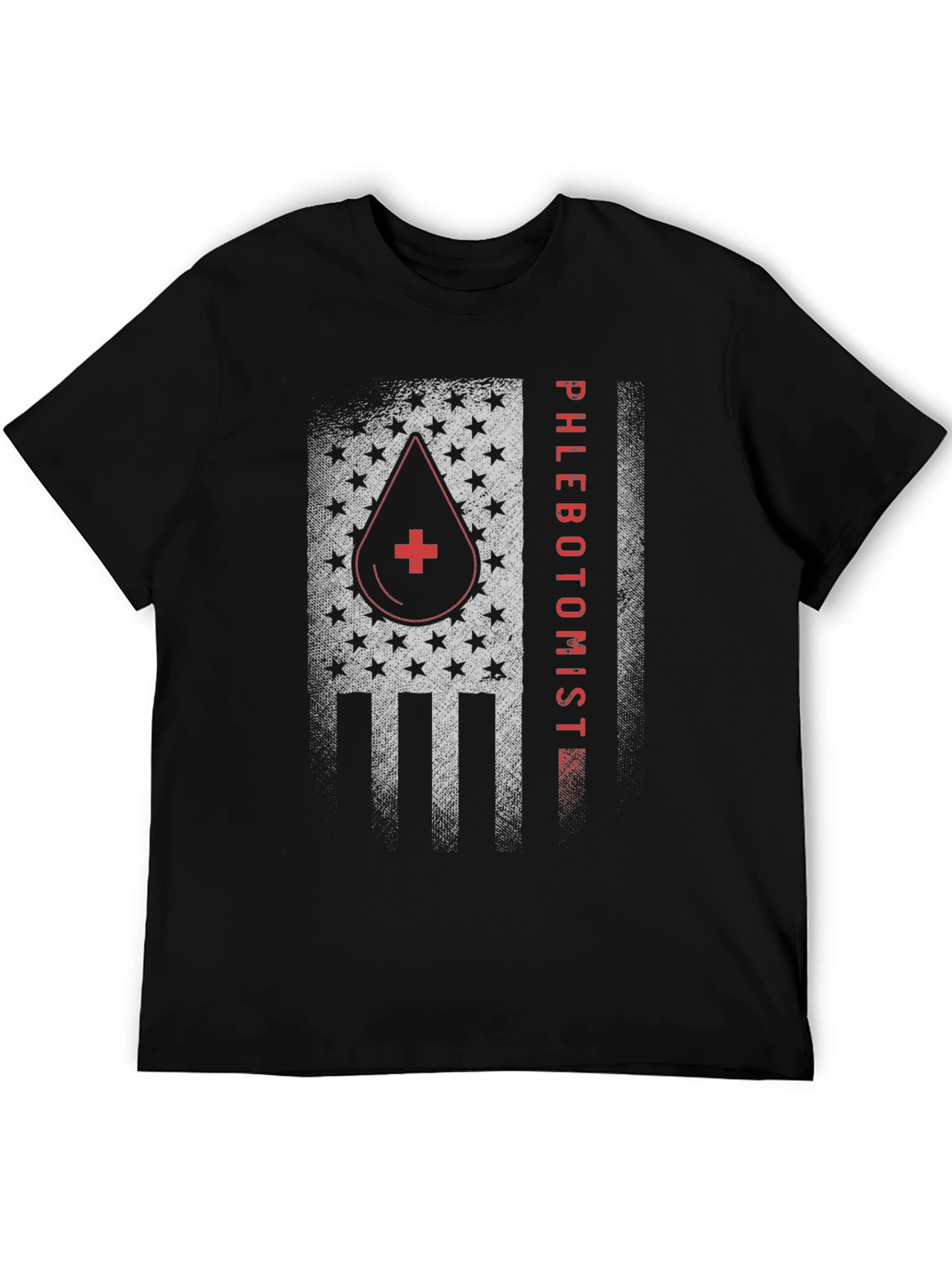 Phlebotomist American Flag Graphic T-Shirt