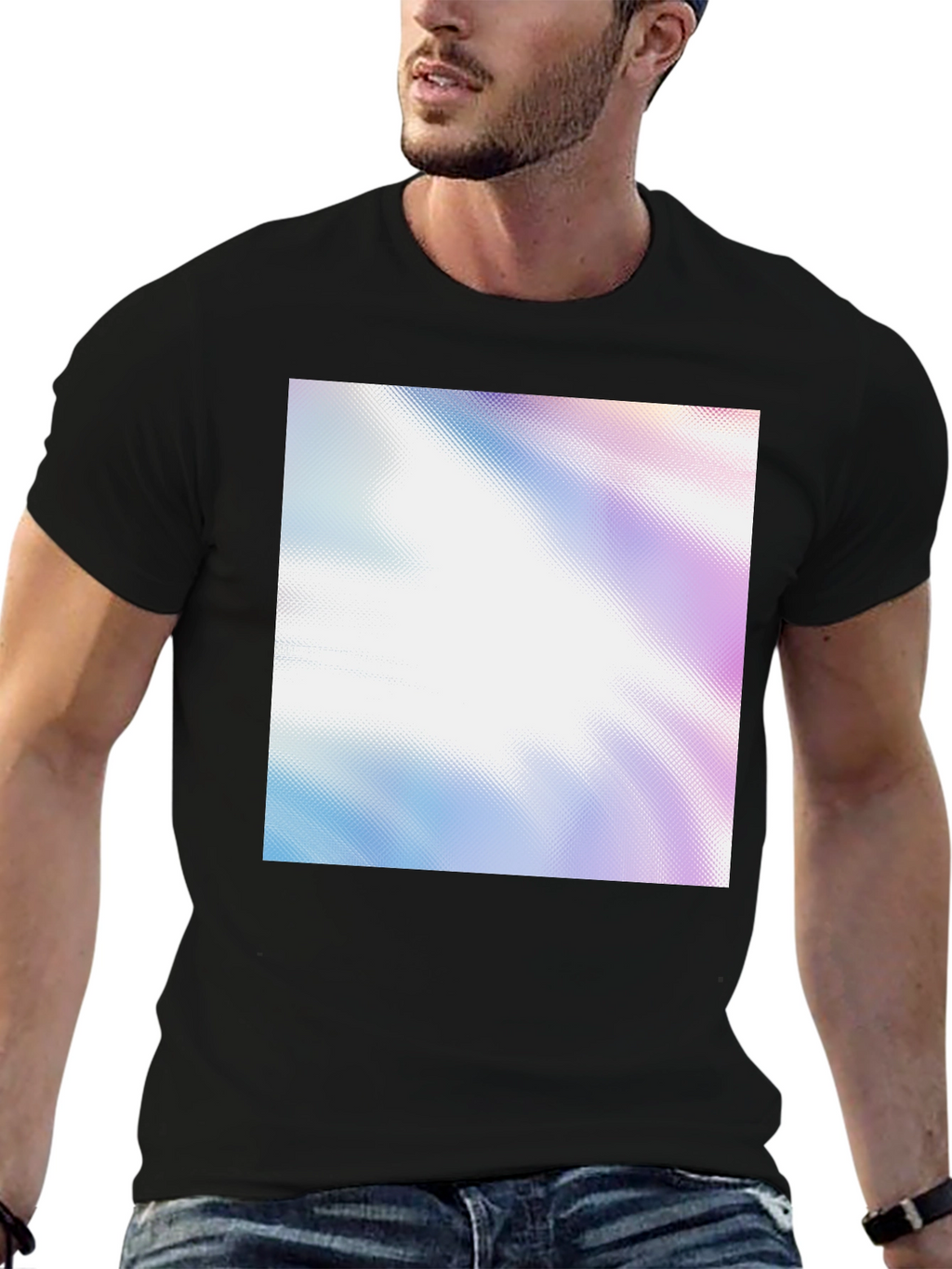 Abstract Design Black Tee