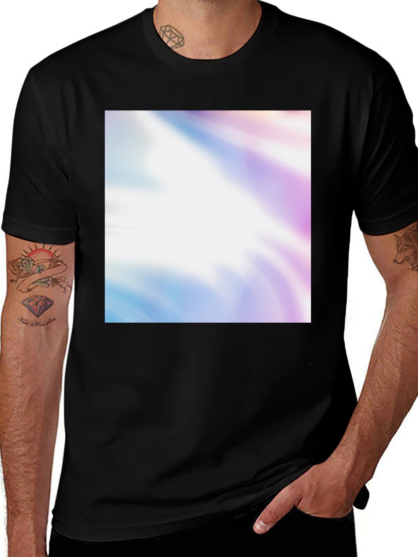 Abstract Design Black Tee