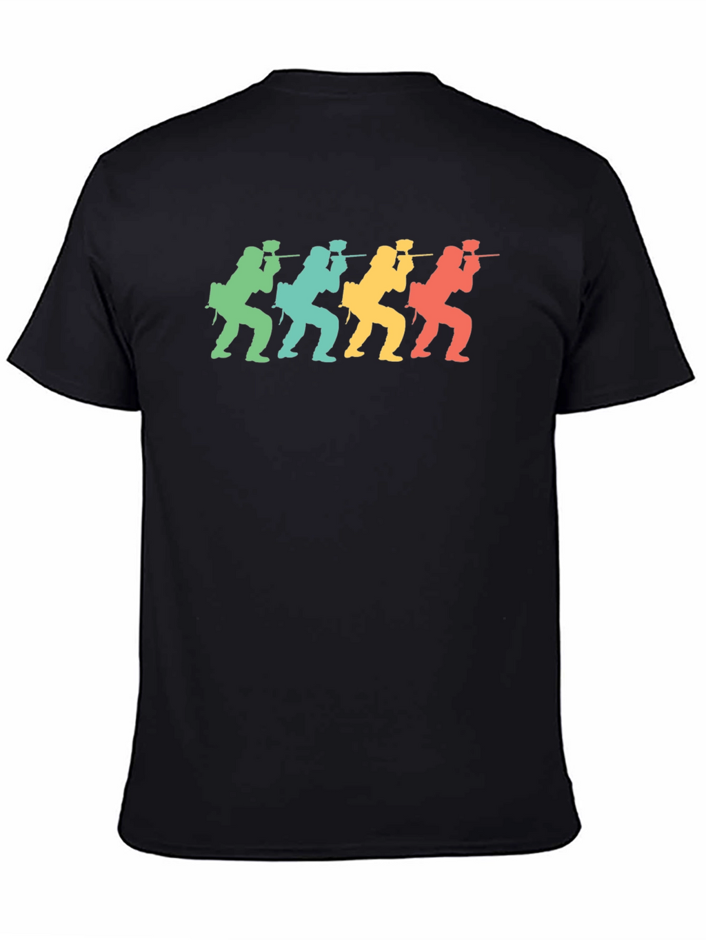 Retro Paintball Player Graphic Tee - Black