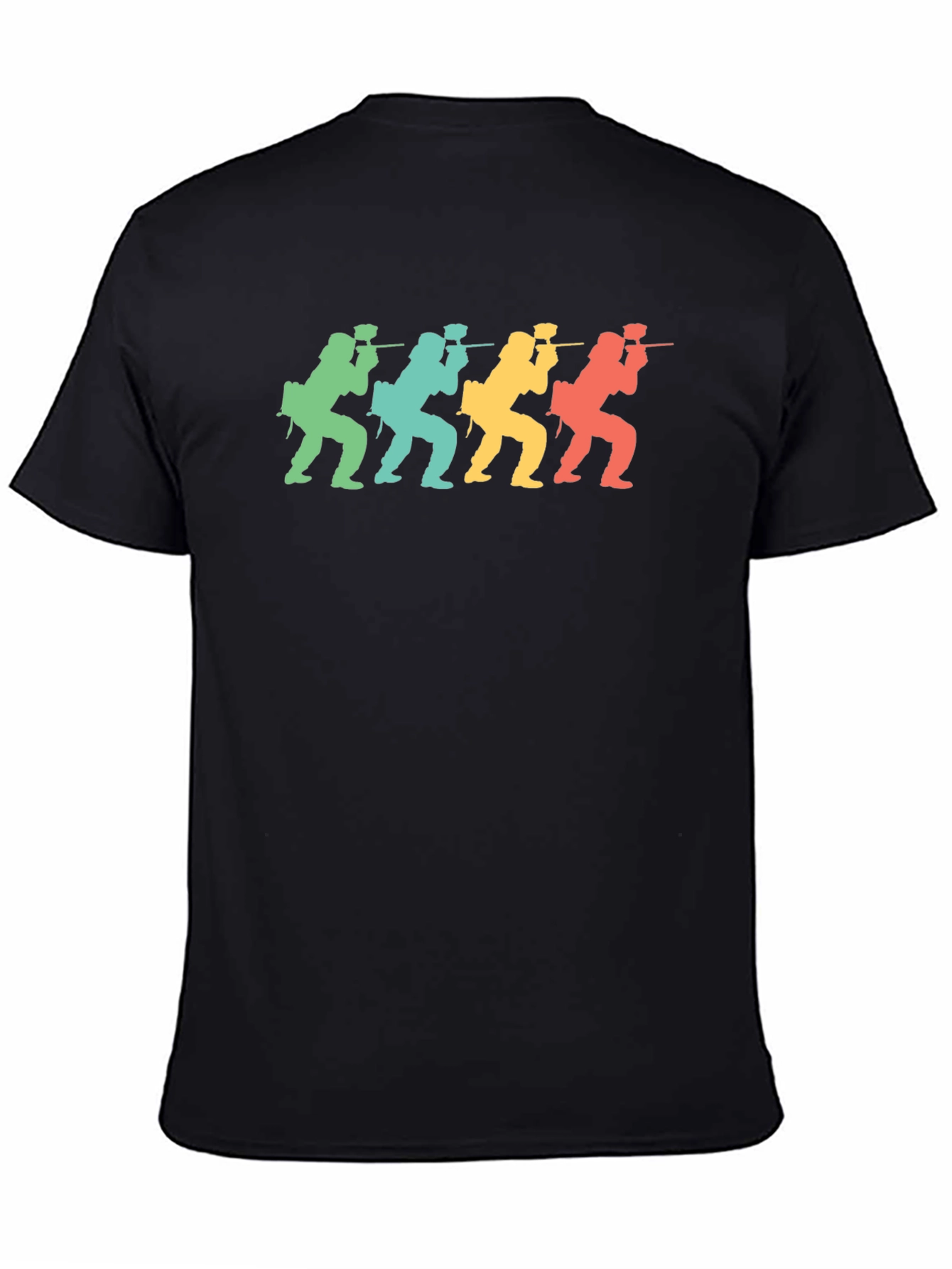 Retro Paintball Player Graphic Tee - Black