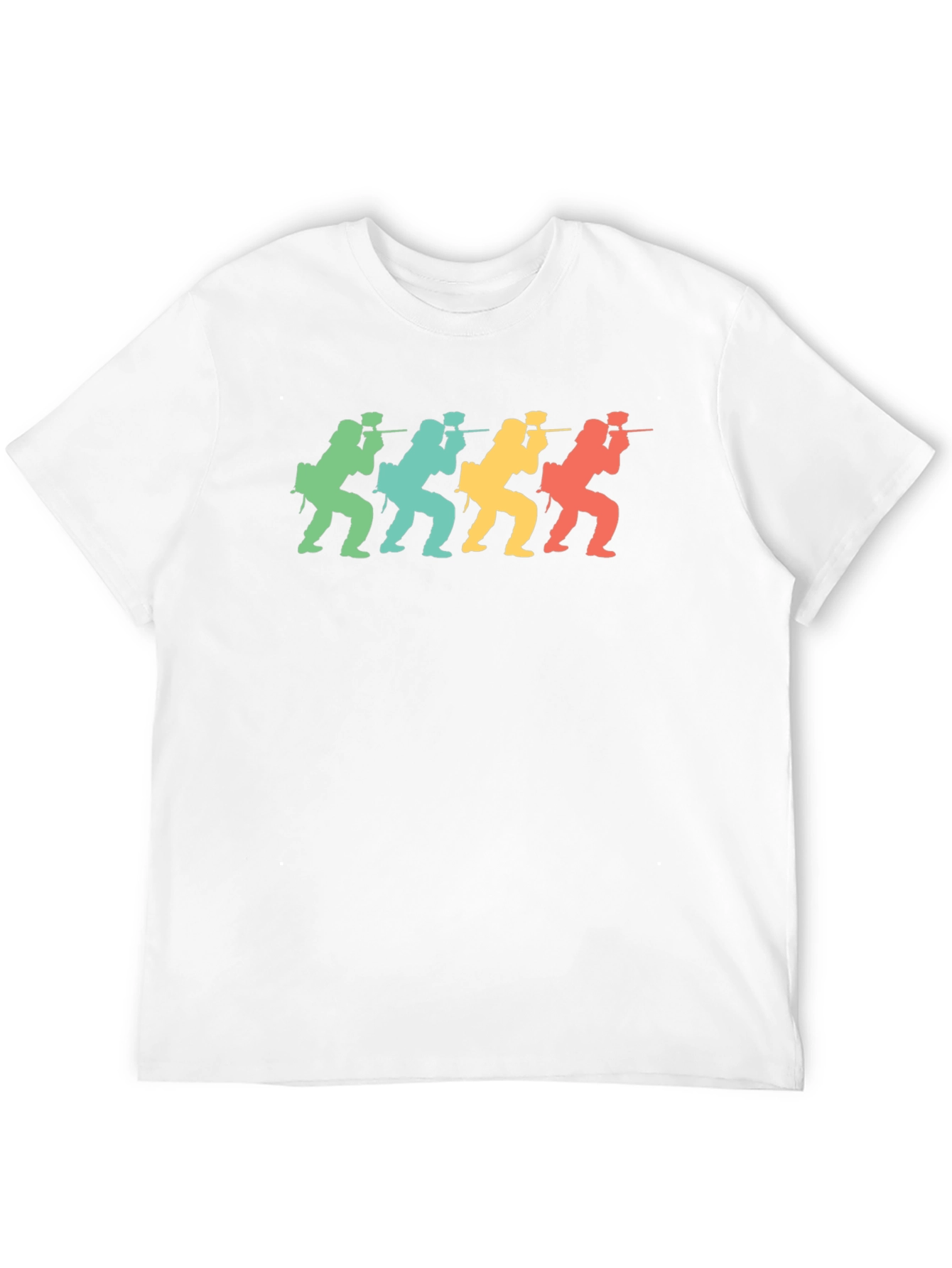 Retro Paintball Player Graphic Tee - Black