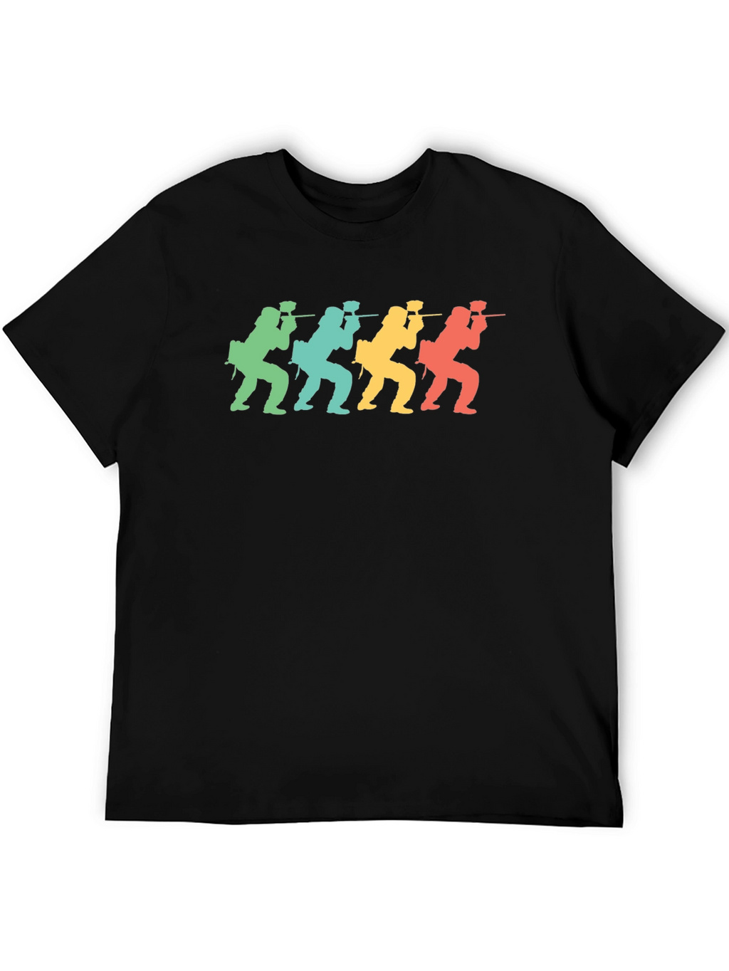 Retro Paintball Player Graphic Tee - Black