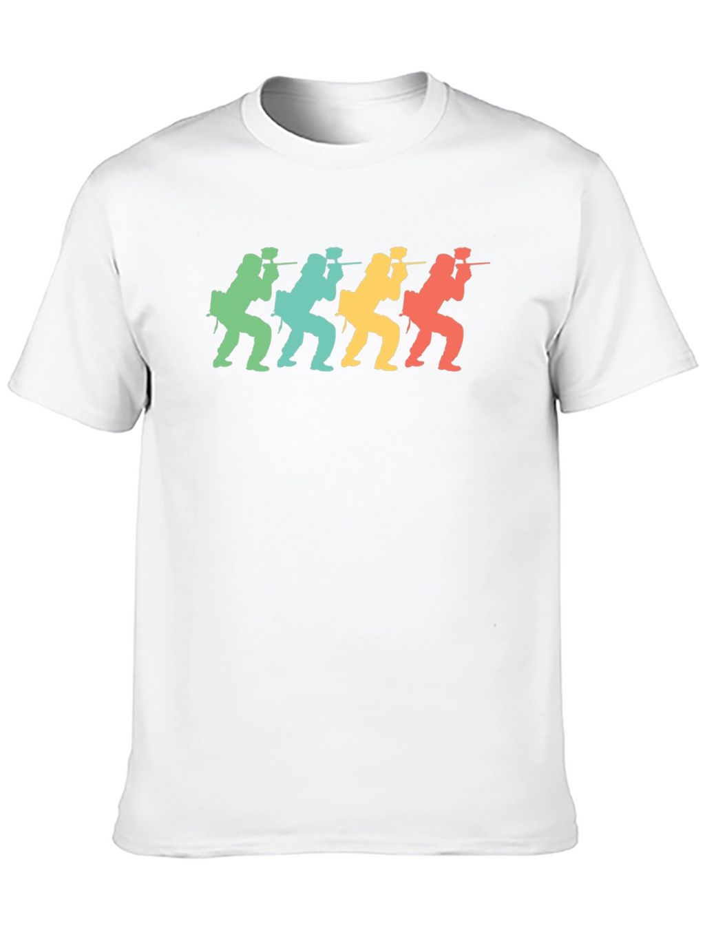 Retro Paintball Player Graphic Tee - Black