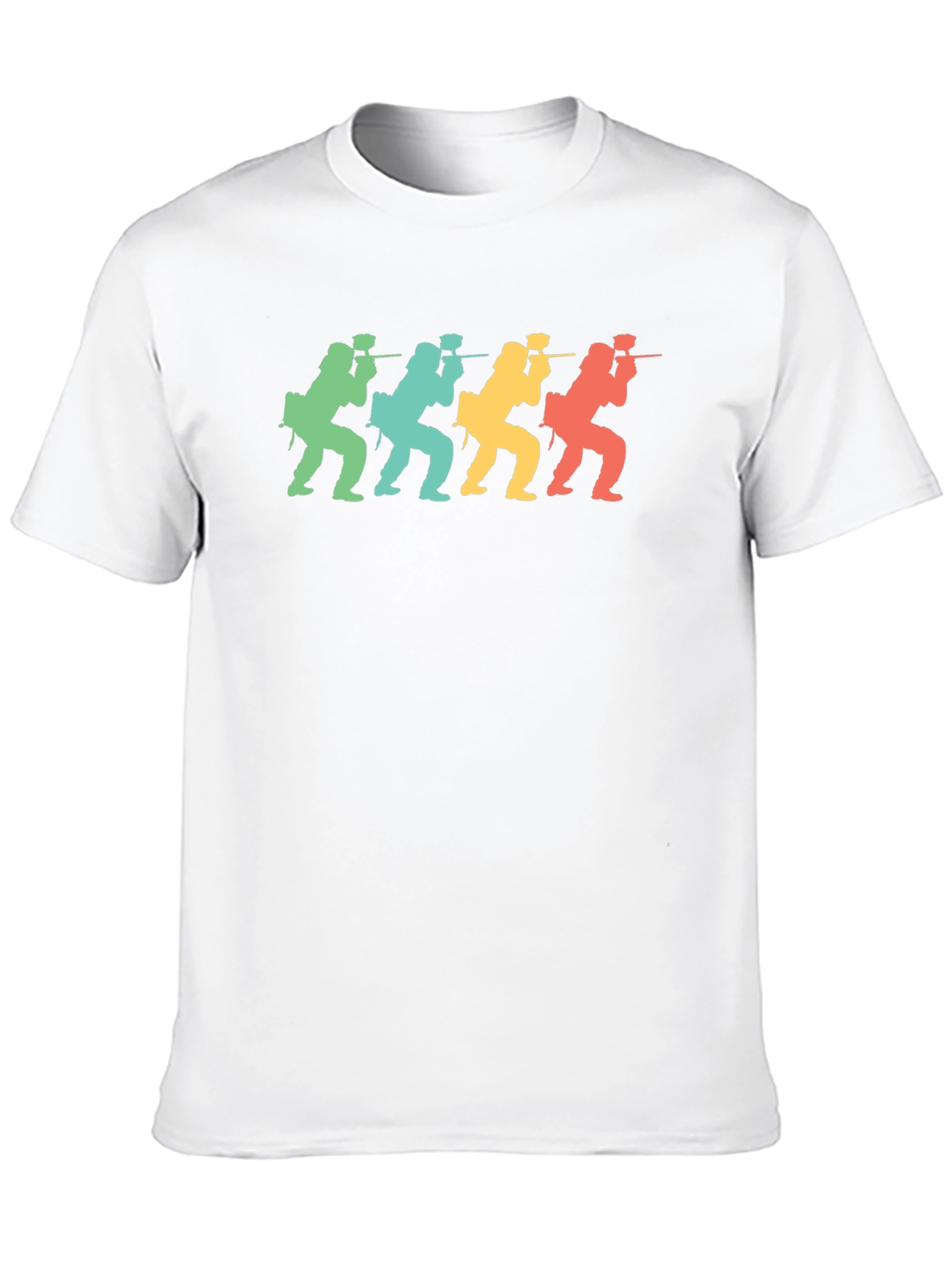 Retro Paintball Player Graphic Tee - Black