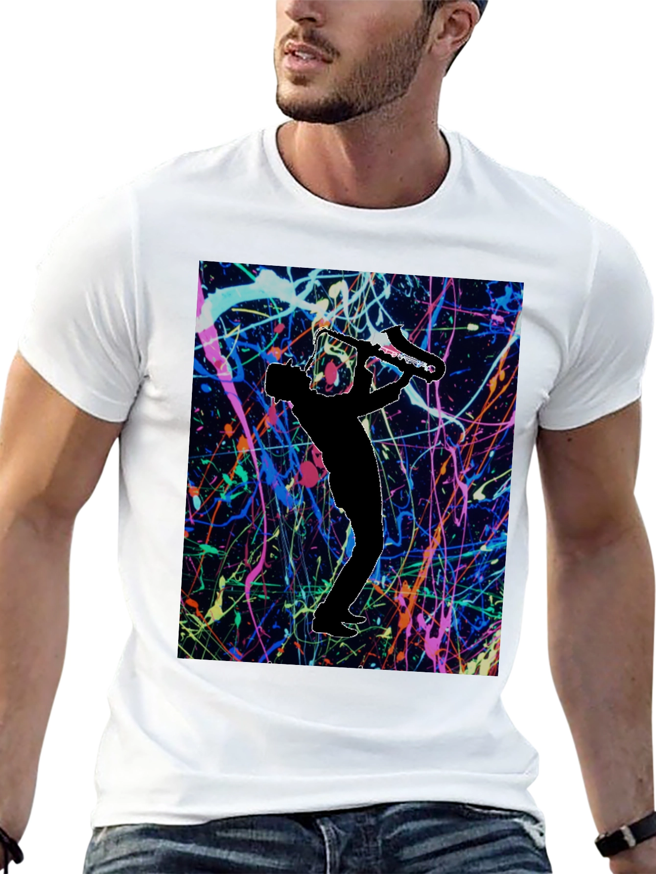 Saxophone Player Art T-Shirt