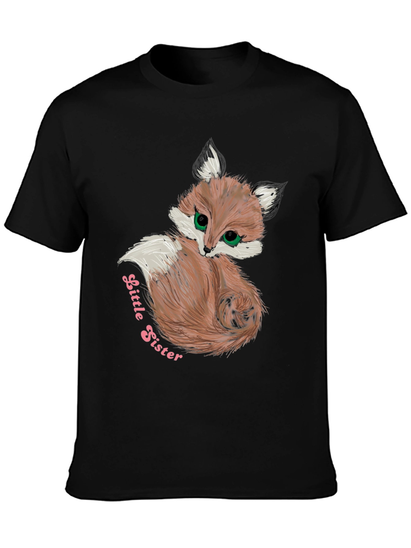 Cute Fox Little Sister Graphic Tee - Soft & Stylish