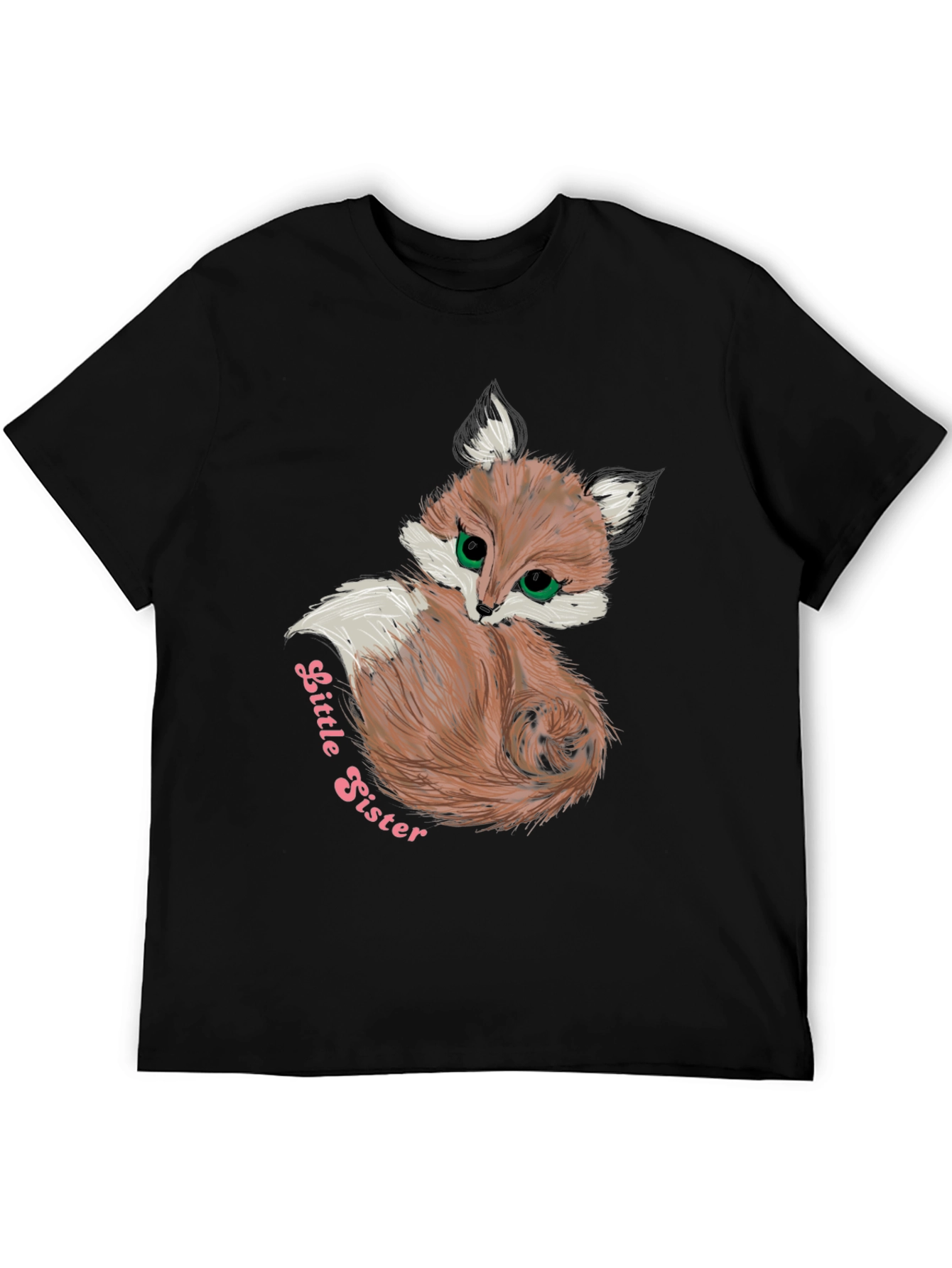 Cute Fox Little Sister Graphic Tee - Soft & Stylish