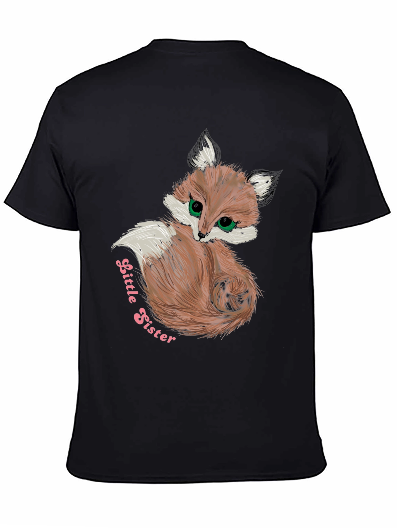 Cute Fox Little Sister Graphic Tee - Soft & Stylish