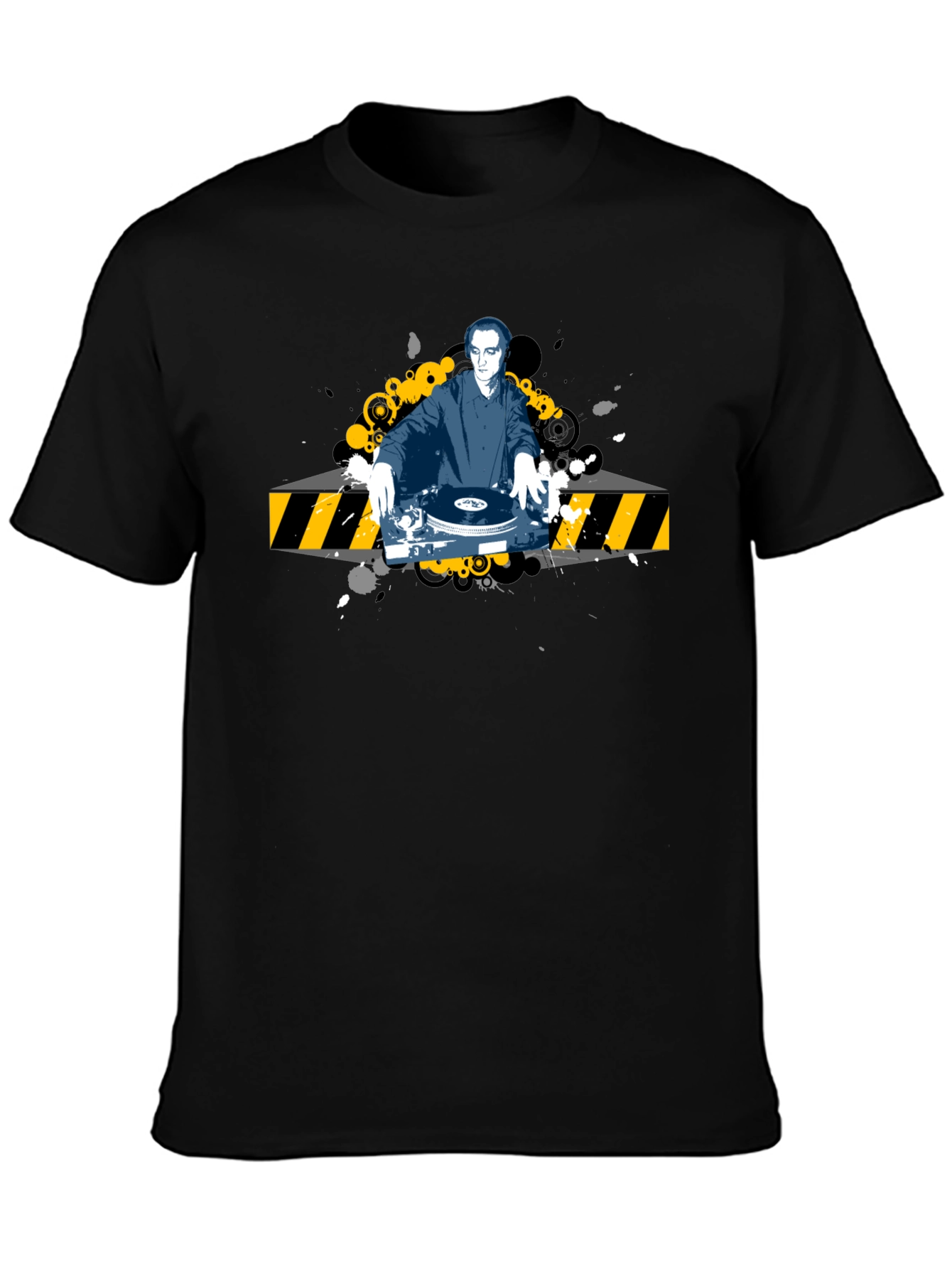 DJ Graphic Tee - Black Cotton T-Shirt