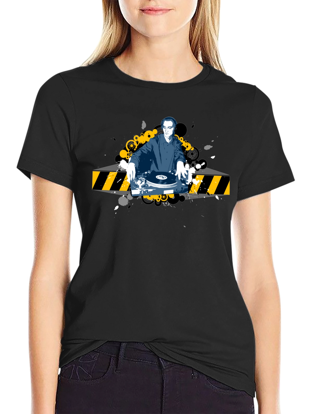 DJ Graphic Tee - Black Cotton T-Shirt