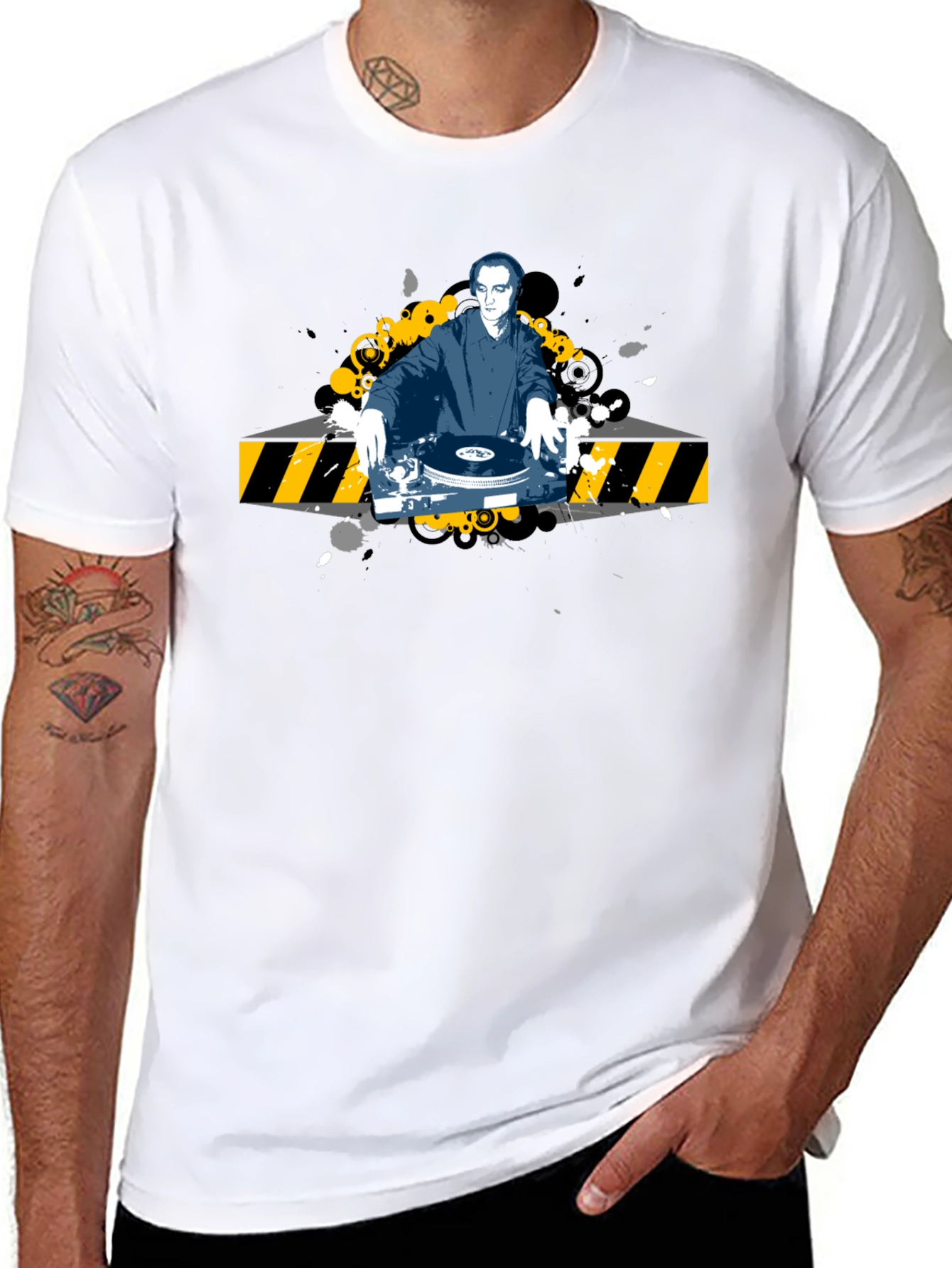 DJ Graphic Tee - Black Cotton T-Shirt