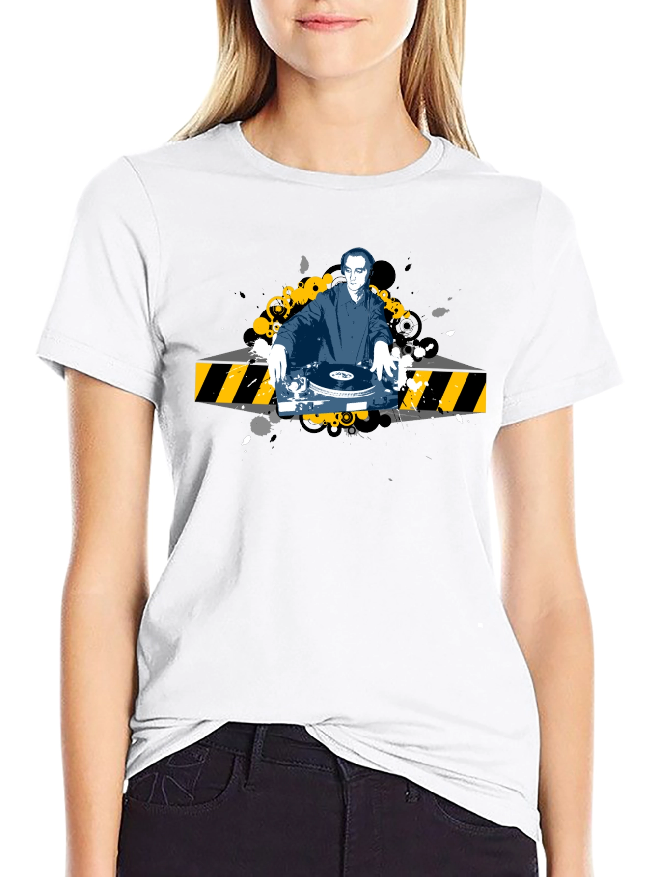 DJ Graphic Tee - Black Cotton T-Shirt